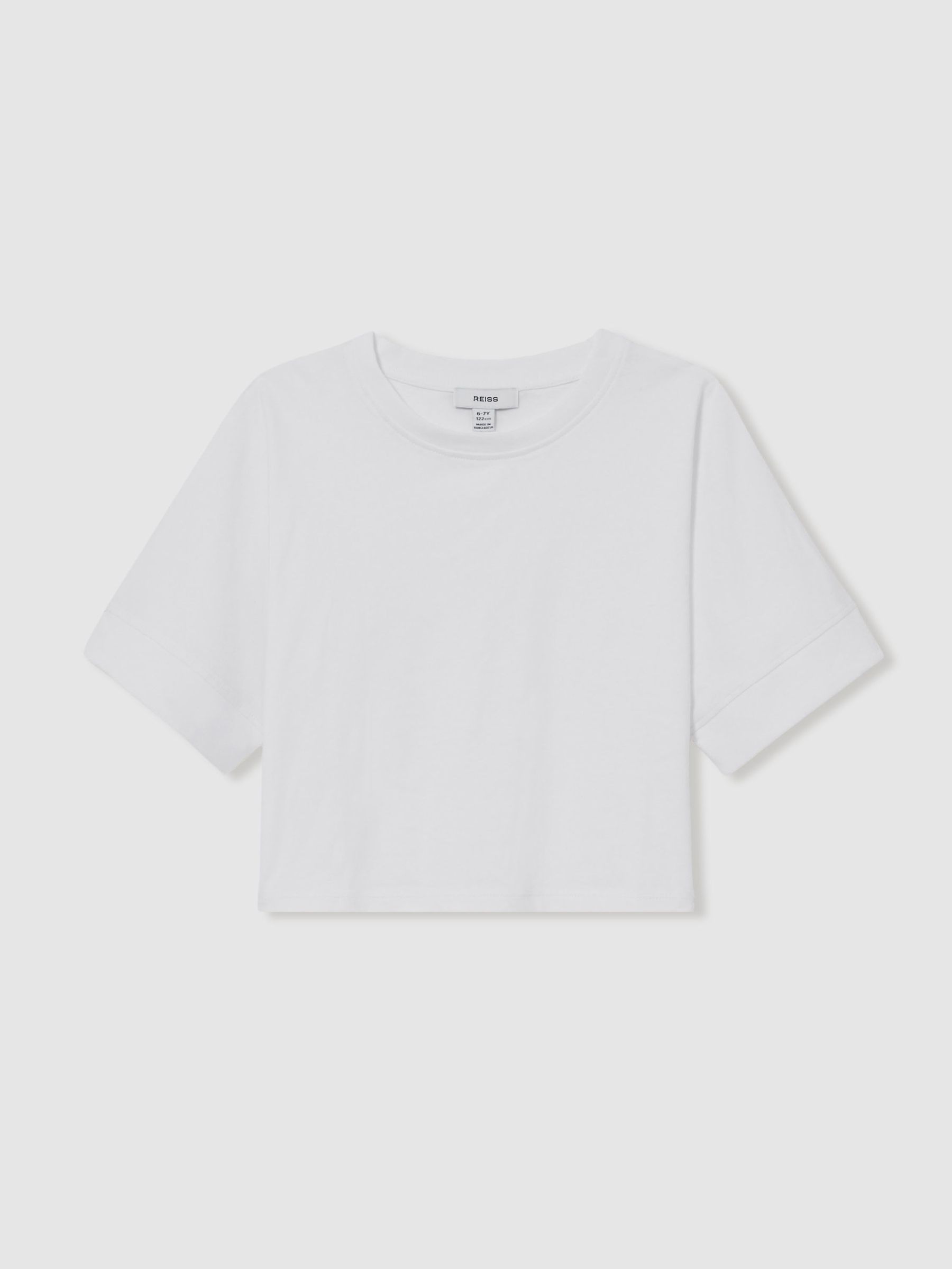 13-14 yrs Cotton Oversized Short-Sleeve T-Shirt in Ivory (AK0912) | €20