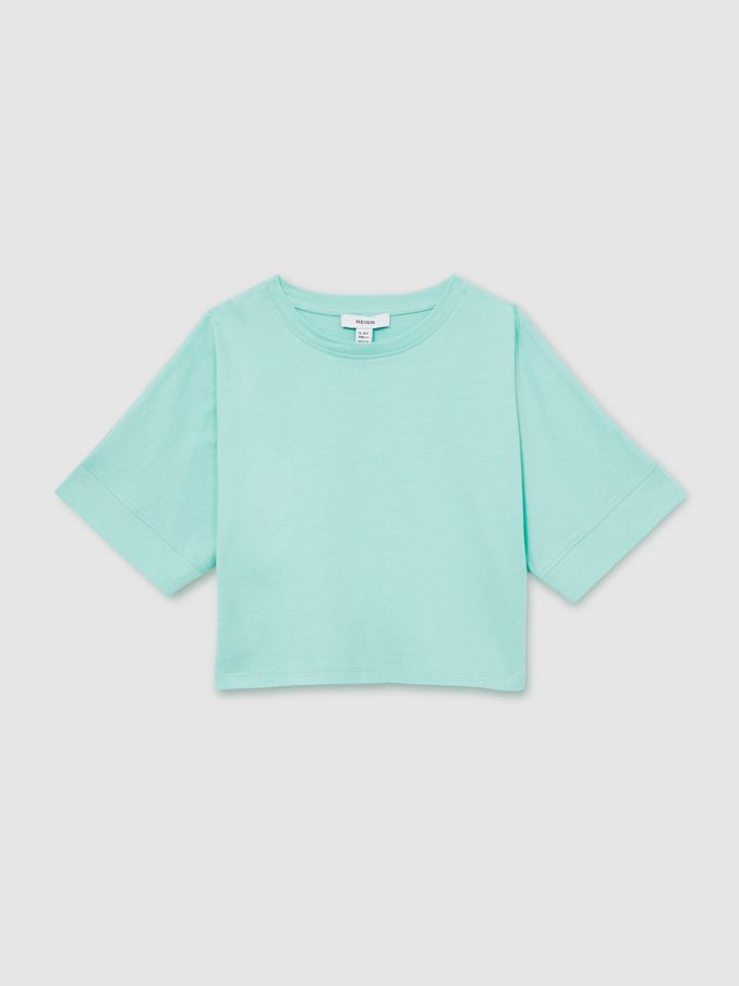 13-14 yrs Cotton Oversized Short-Sleeve T-Shirt in Aqua (AK0921) | €20