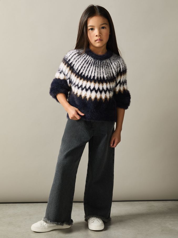 4-9 yrs Fair Isle Jumper With Wool in Navy (AK0937) | €20