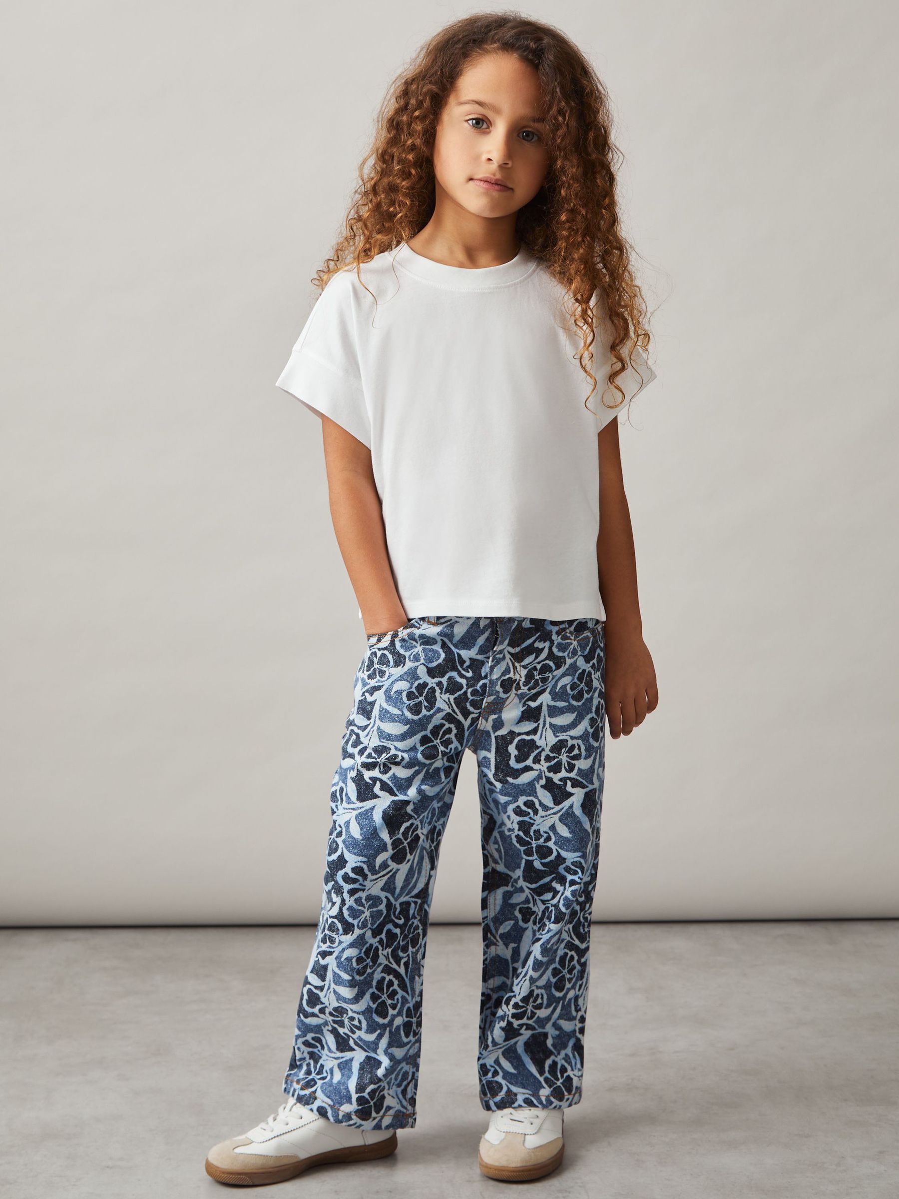4-9 yrs Cotton Oversized Short-Sleeve T-Shirt in Ivory (AK0955) | US$20