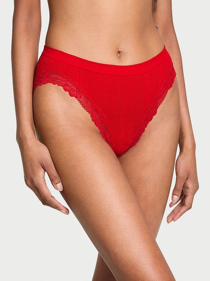 Lipstick Red Brief Heart Pointelle Knickers (AK1060) | €10.50