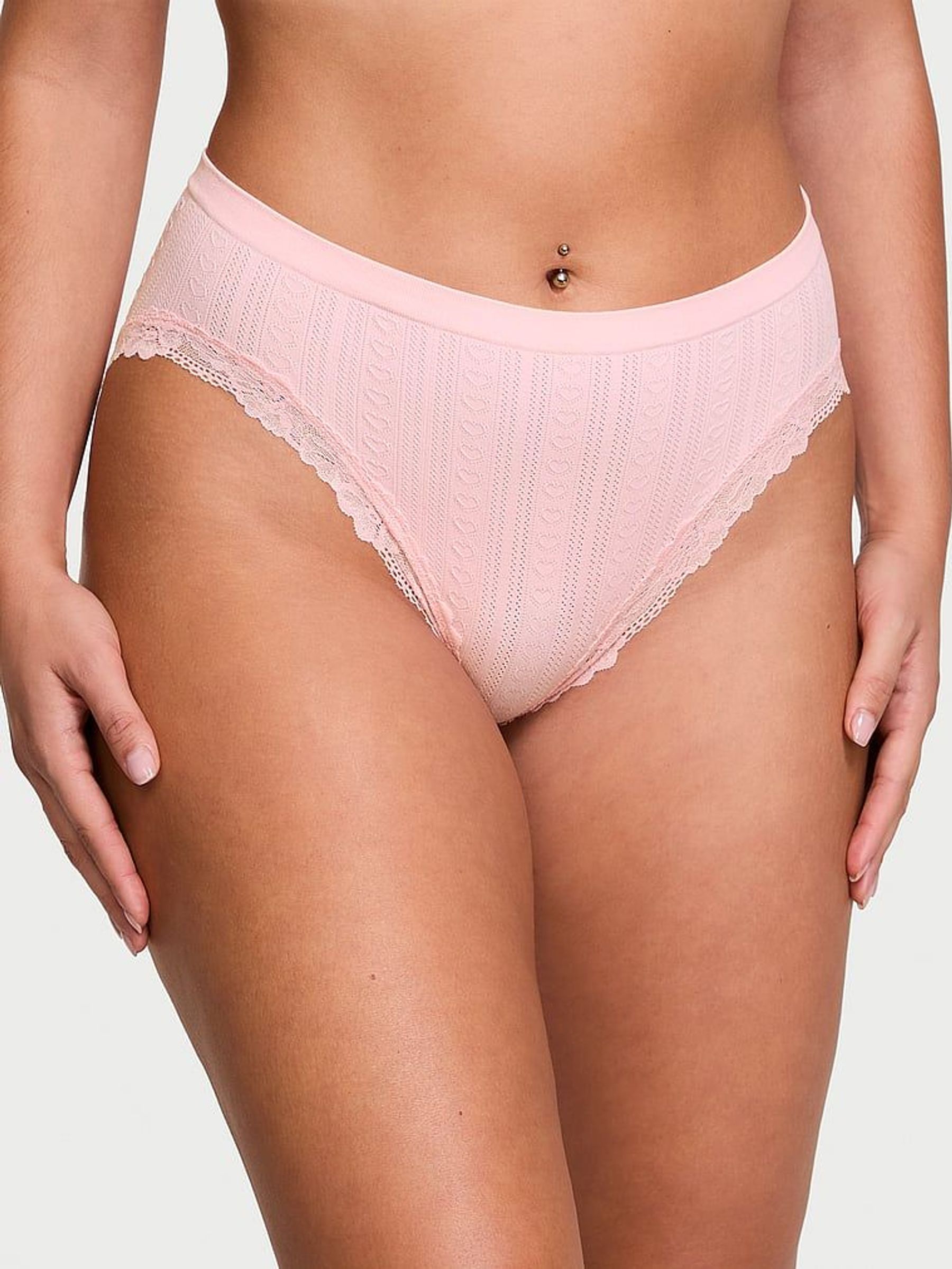 Pretty Blossom Pink Brief Heart Pointelle Knickers (AK1064) | €10.50