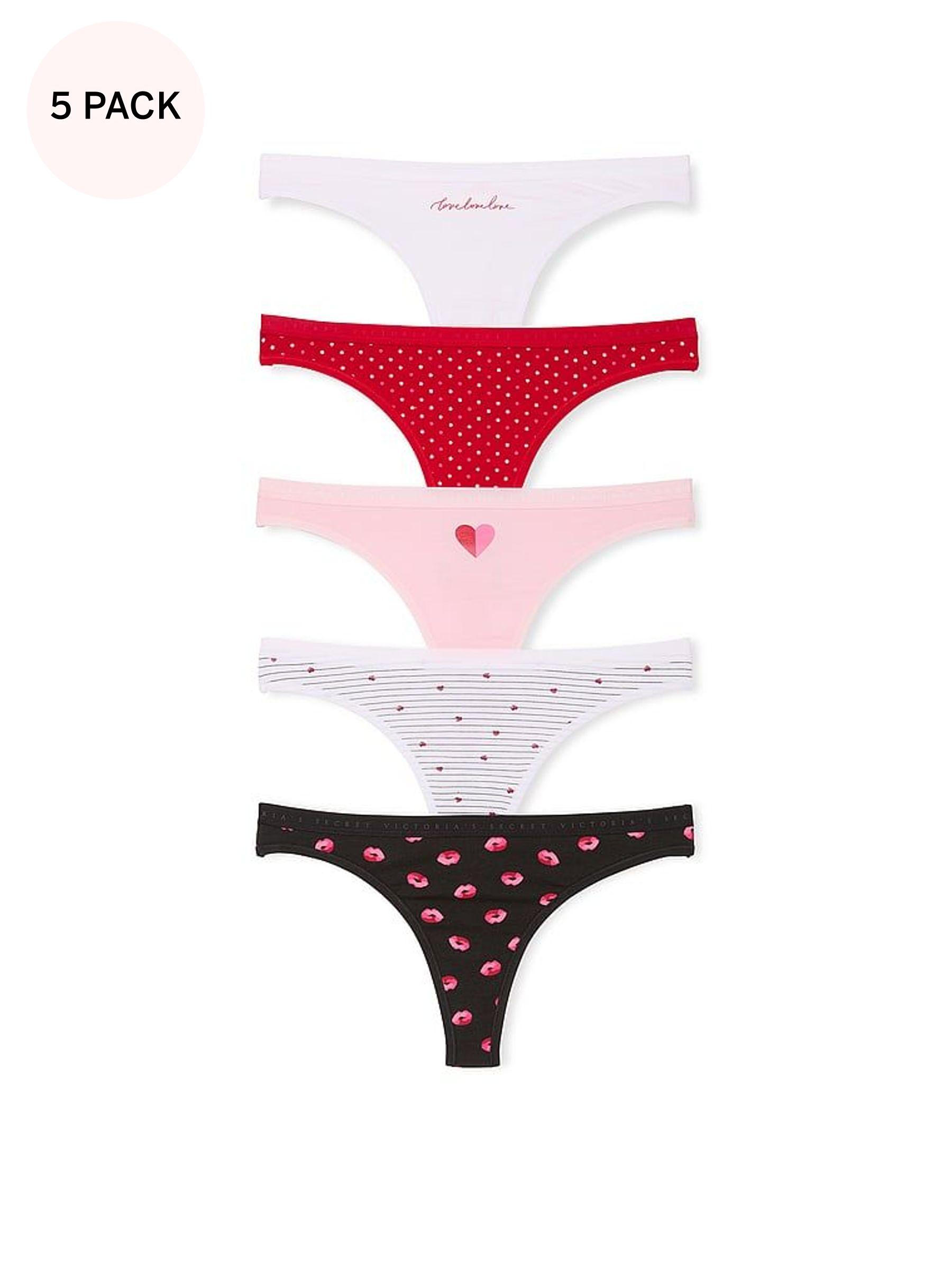 White/Red/Pink/Black Thong 5 Pack Knickers (AK1069) | €31