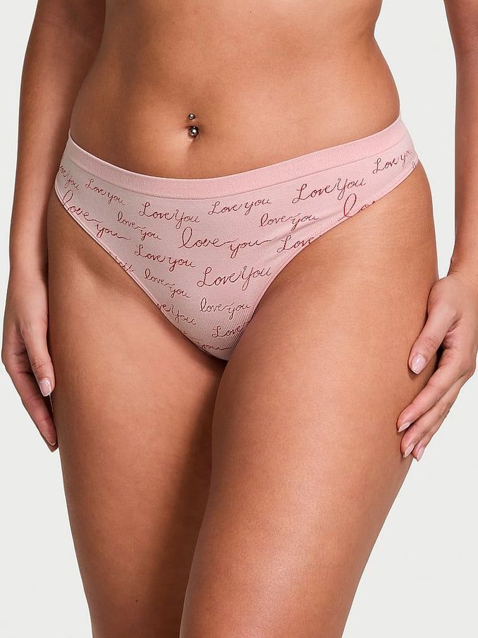 Love Print Pink Thong Knickers (AK1080) | €10.50