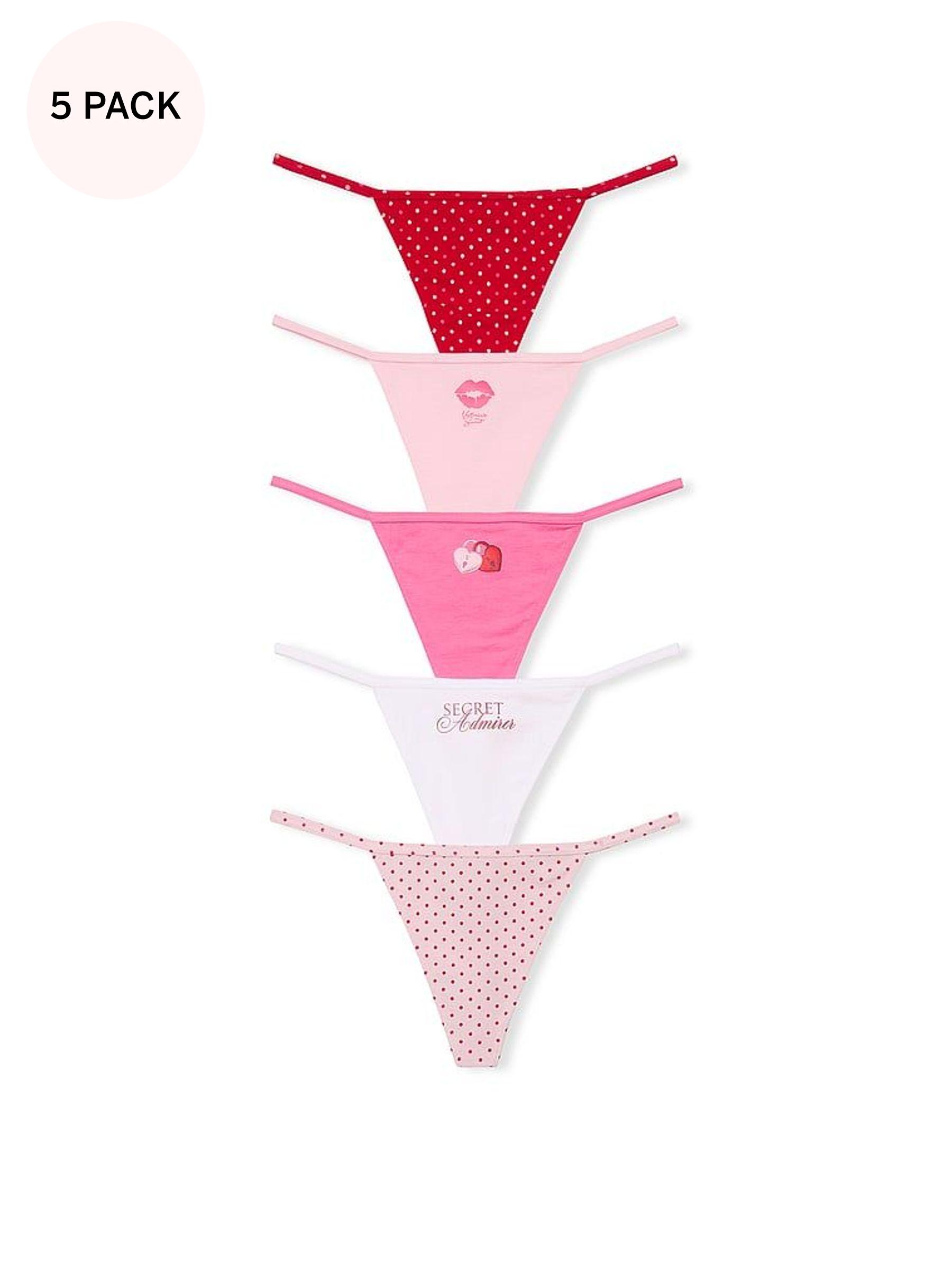 Red/Pink/White G String 5 Pack Knickers (AK1082) | €31