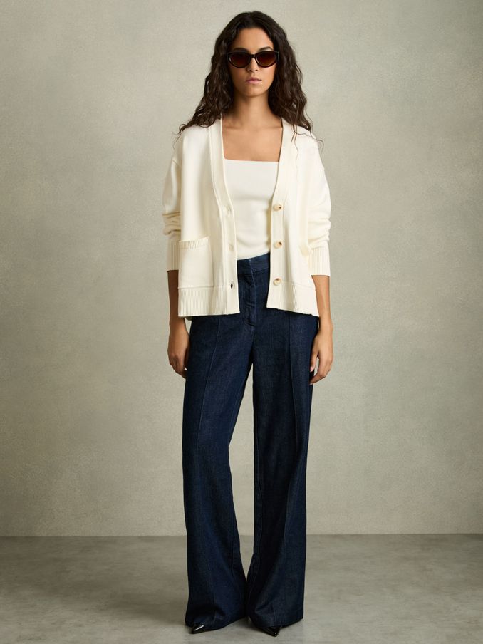 Chunky Knitted Cardigan in Ivory (AK1784) | €185