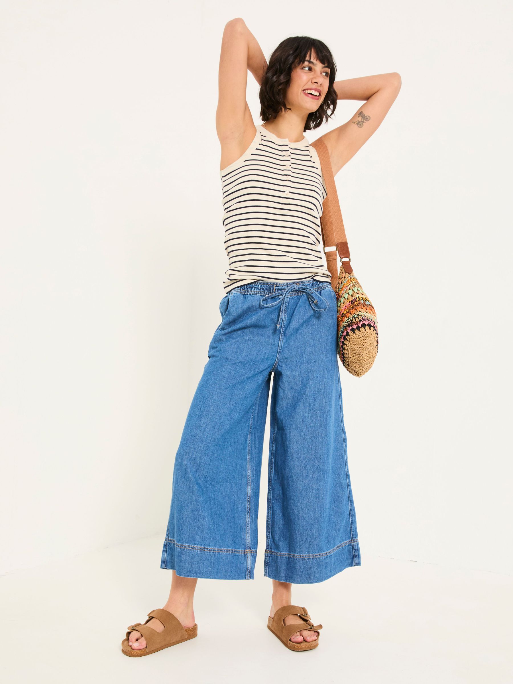 Holly Indigo Blue Wide Leg 100% Cotton Culottes (AK4676) | €72.50