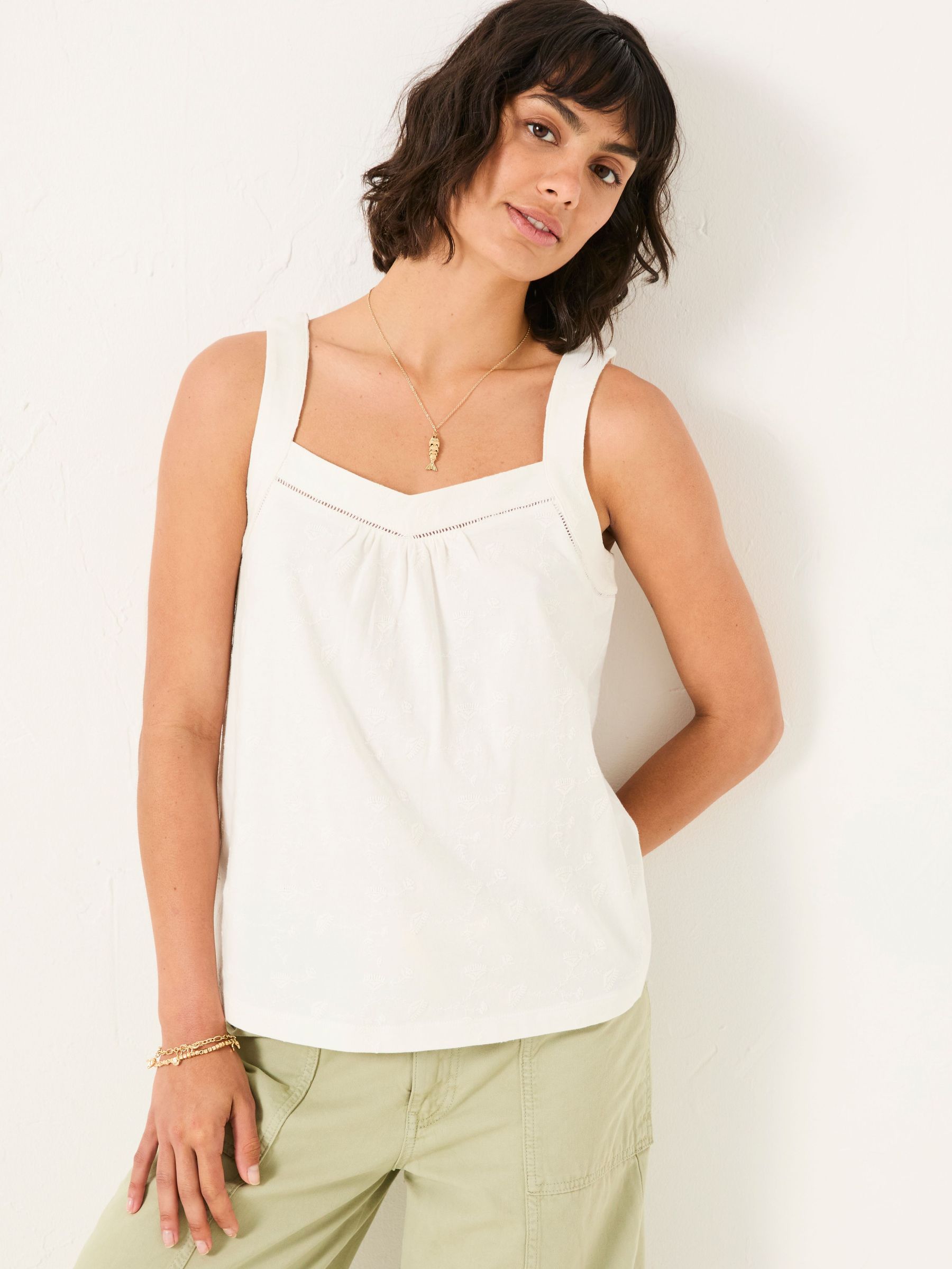 Carly White Cami Top (AK5298) | $55
