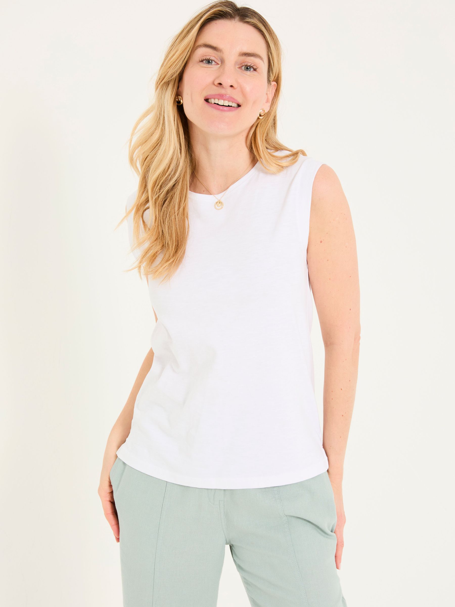 Tia White Jersey Tank Top (AK5483) | €29