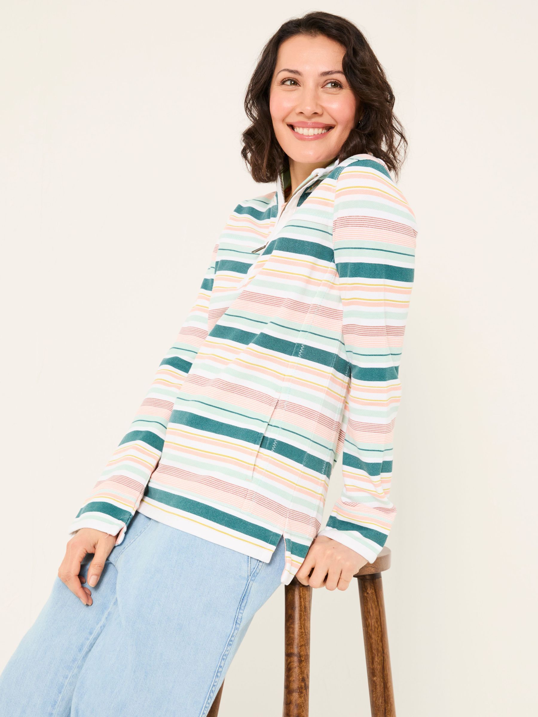 Airlie Natural Multi Stripe Sweat Top (AK6091) | €77.50