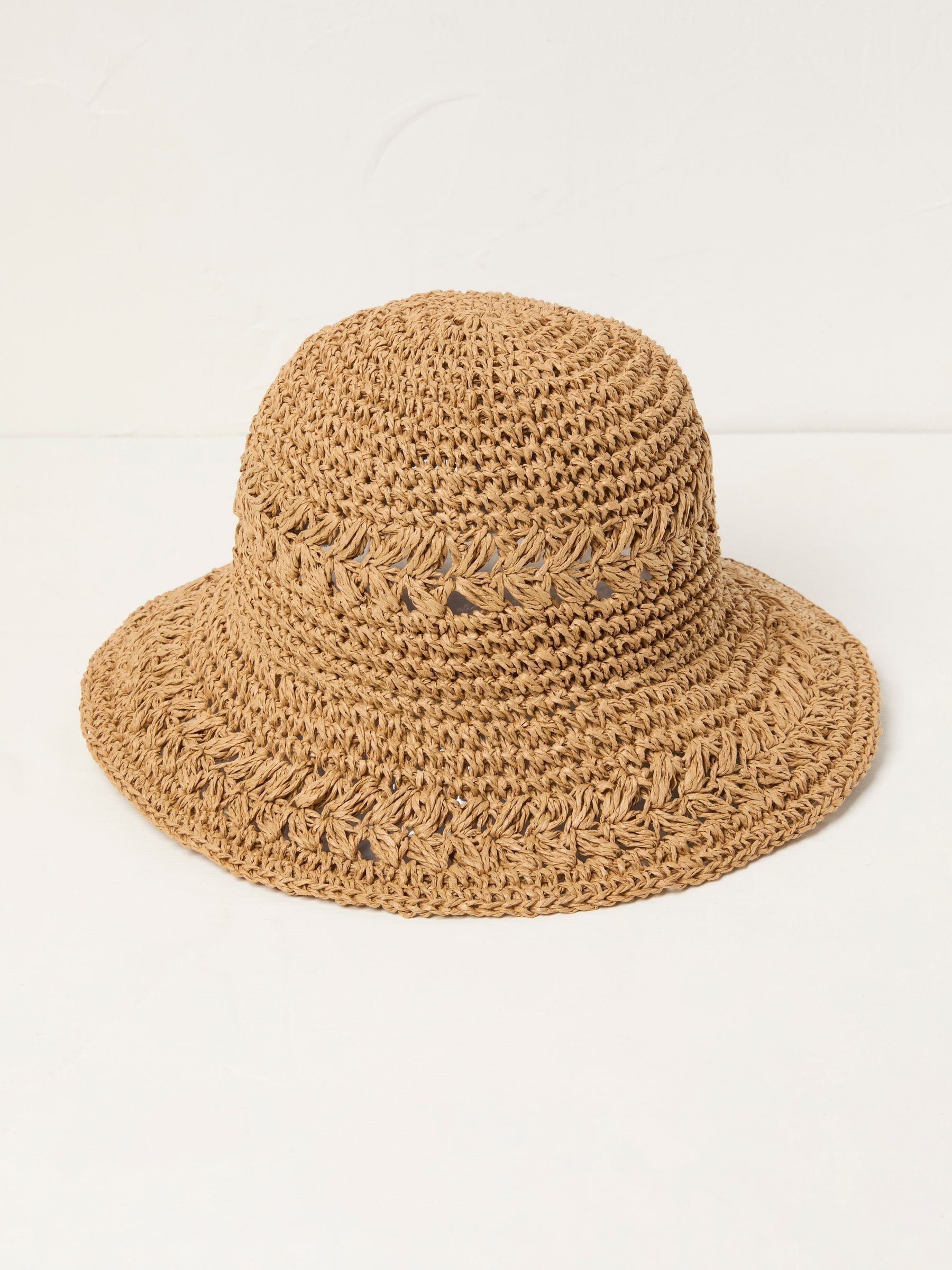 Natural Pattern Straw Bucket Hat (AK7916) | €29