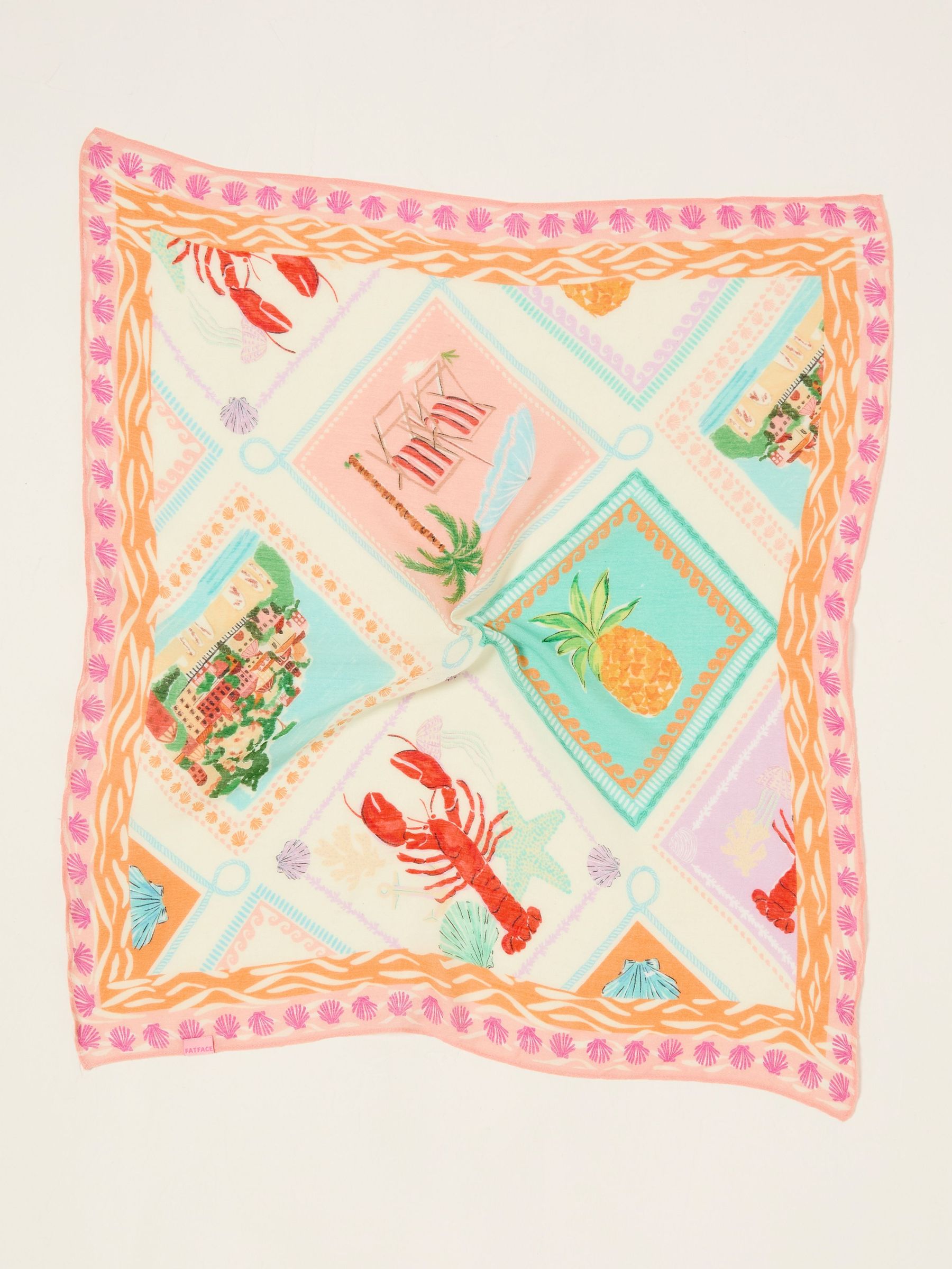 Multi Lobster Print Hair Scarf (AK8326) | €18