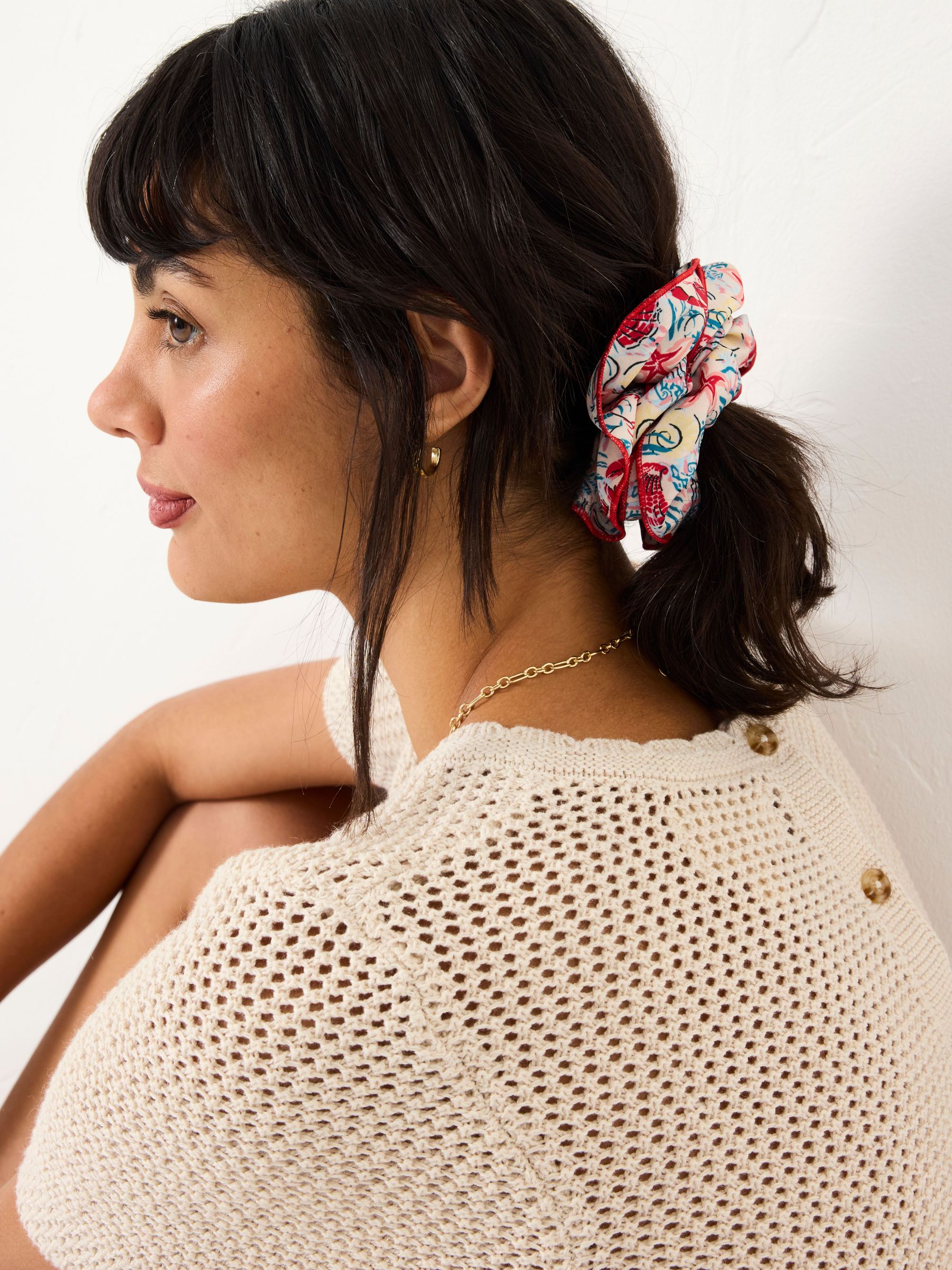 Red Sea Life Hair Scrunchie (AK8337) | $14