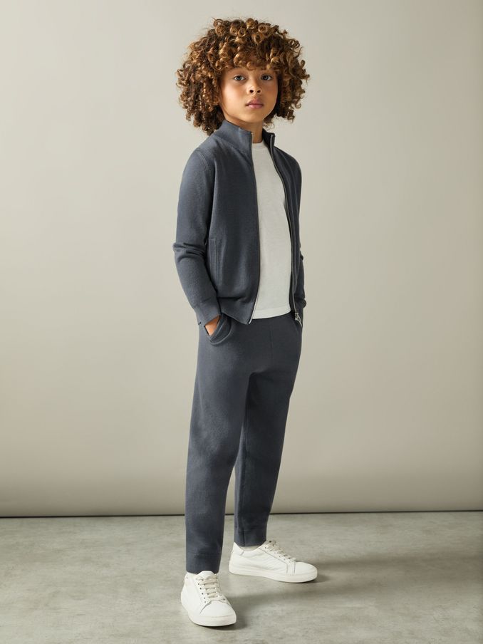 3-9 yrs Merino-Blend Stretch Joggers in Blackened Blue (AK8418) | €55