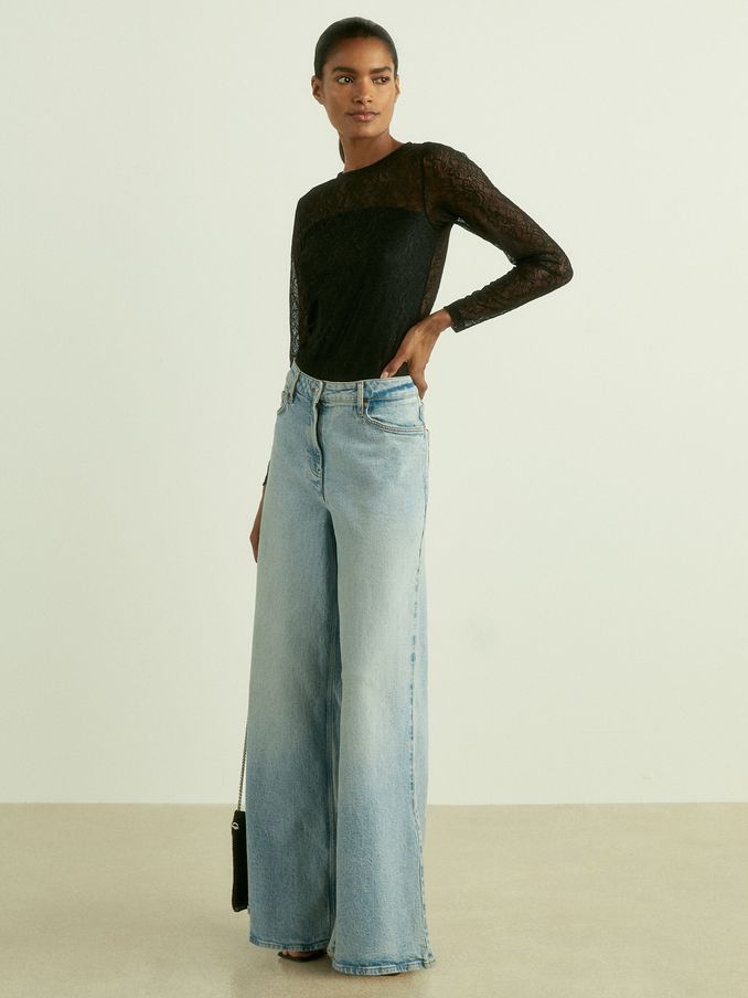 Lace Double-Layer Bodysuit in Black (AK8428) | US$62
