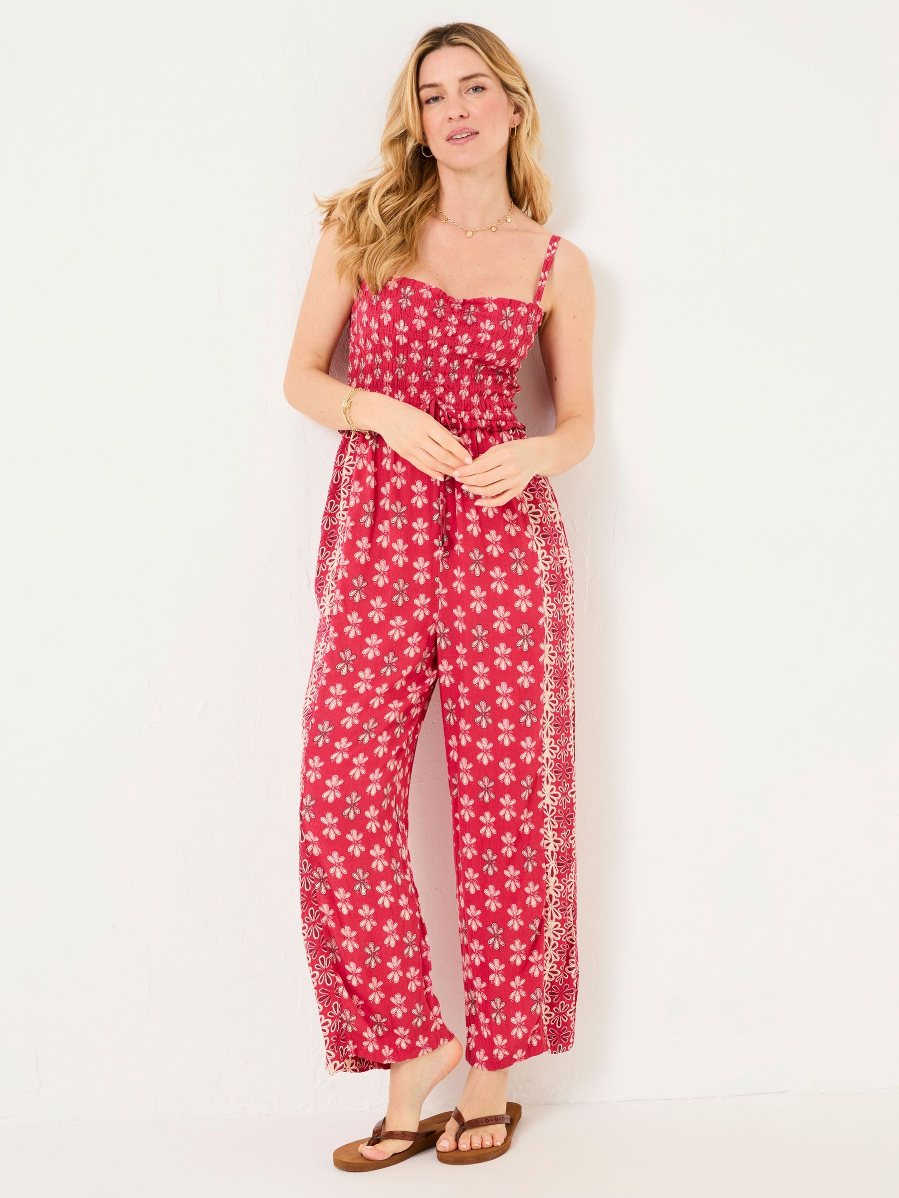 Natalie Dark Pink Earth Geo Jumpsuit (AK9257) | $102