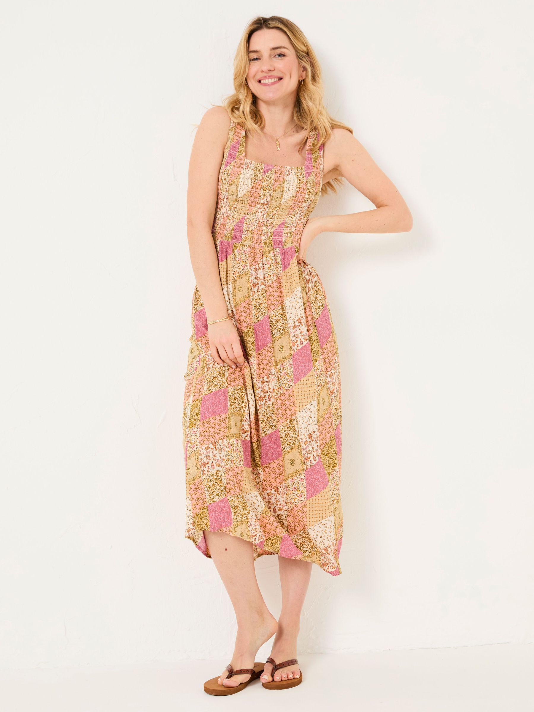 Aria Multi Air Patchwork Midi Dress (AK9435) | $112