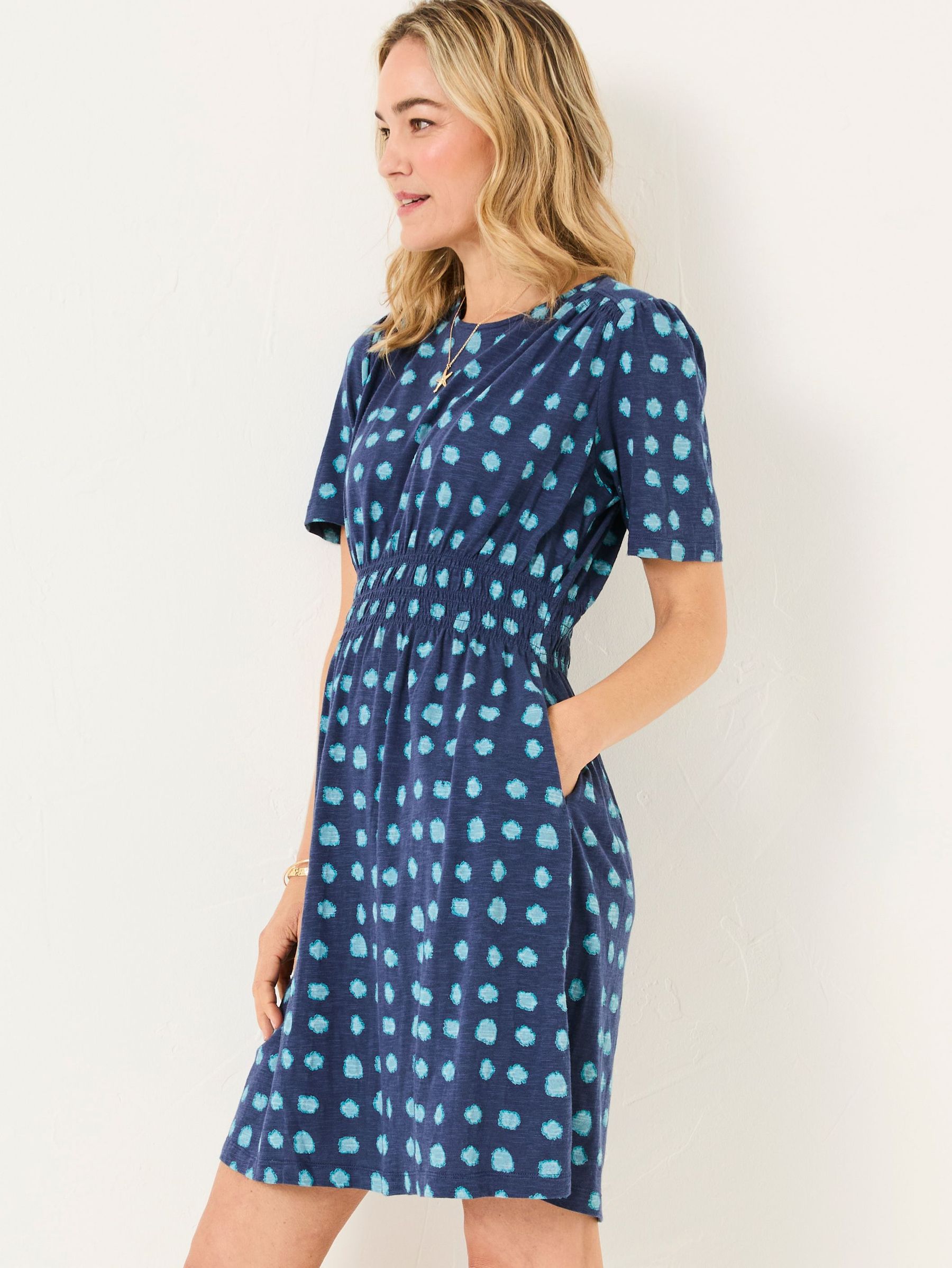 Liv Indigo Blue Mini Spot Jersey Dress (AK9437) | €65