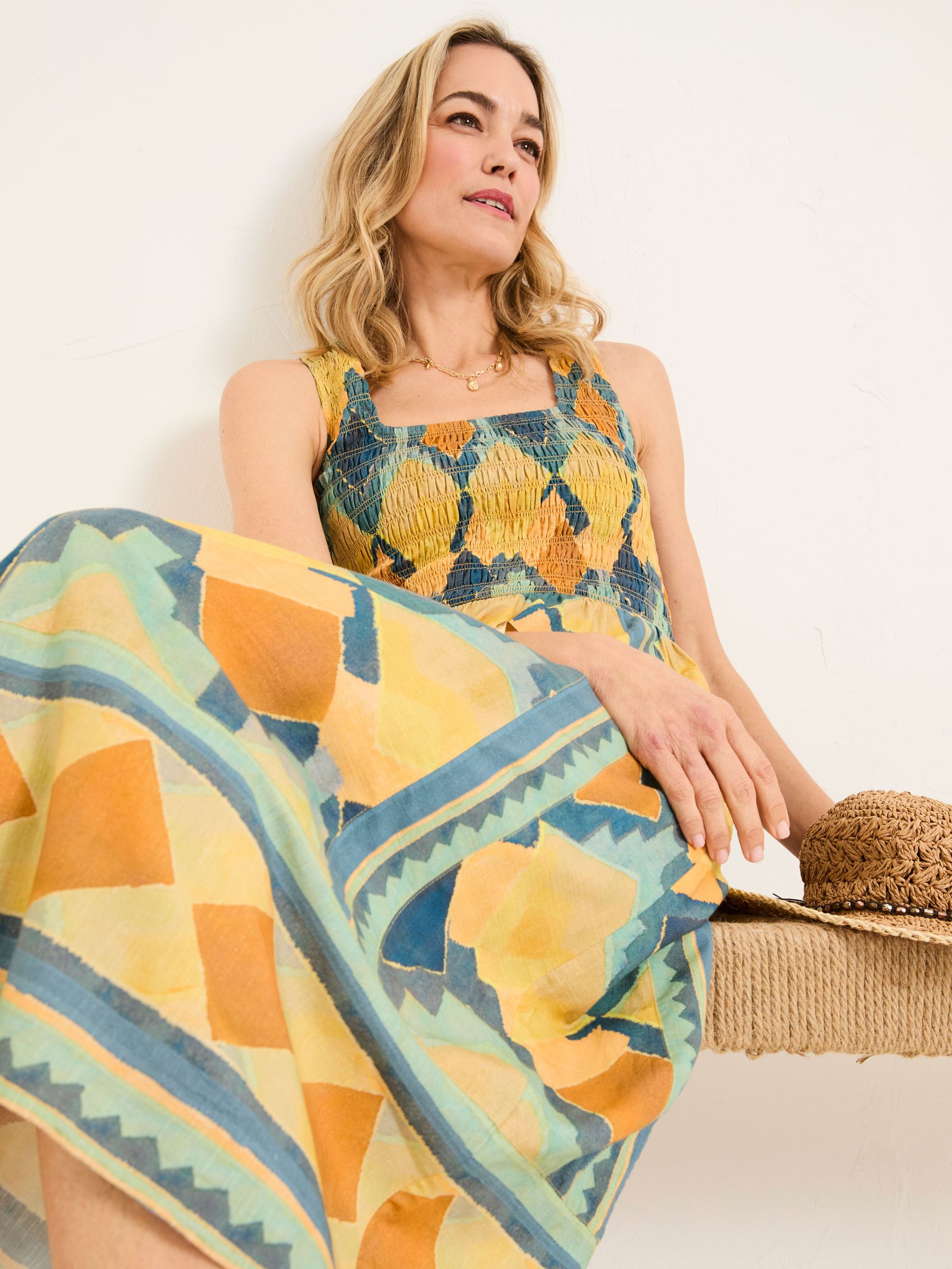 Aria Multi Abstract Midi Dress (AK9488) | €85.50