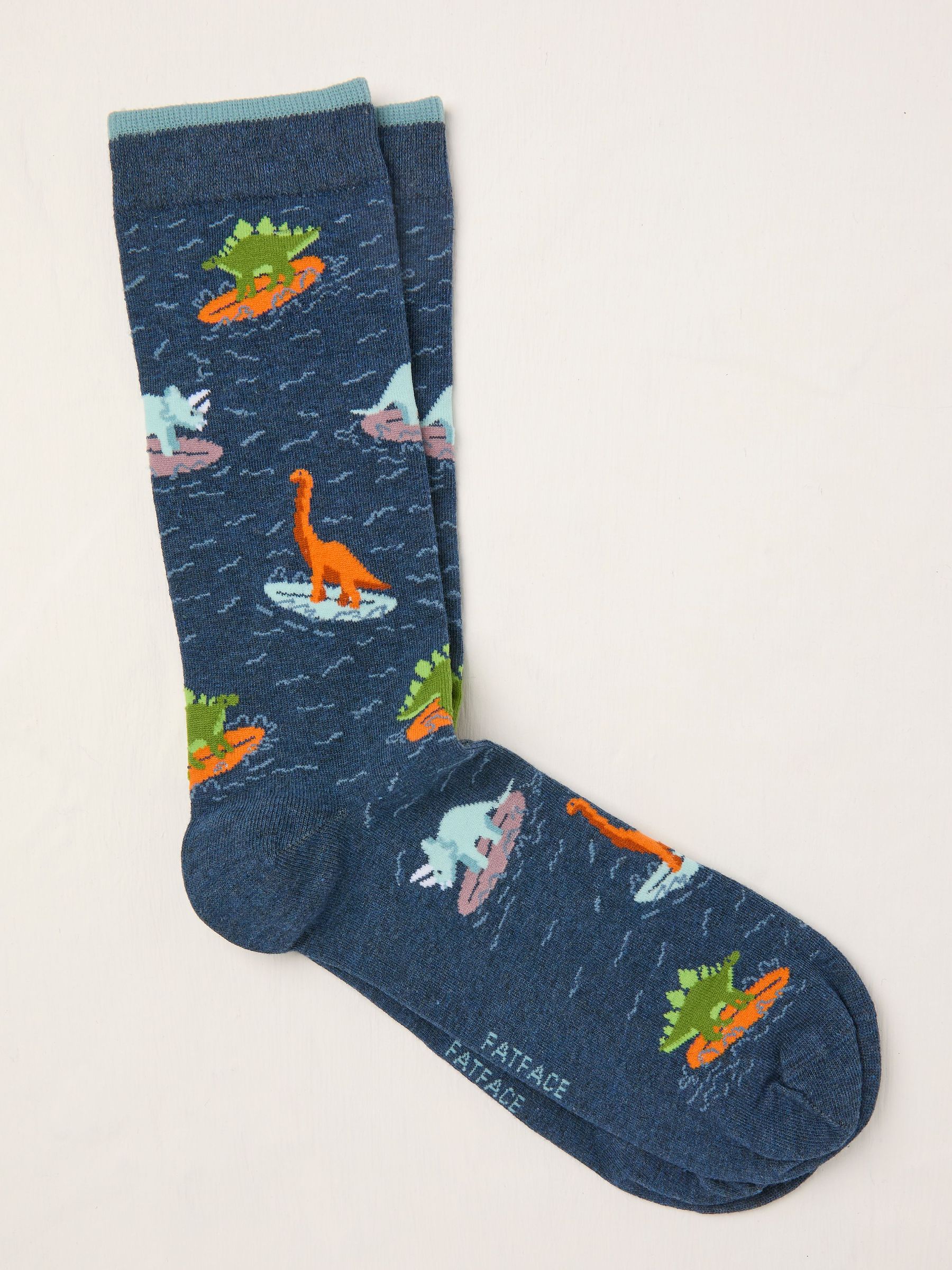 Navy Surfing Dinosaur Men's Socks (AL0413) | $12