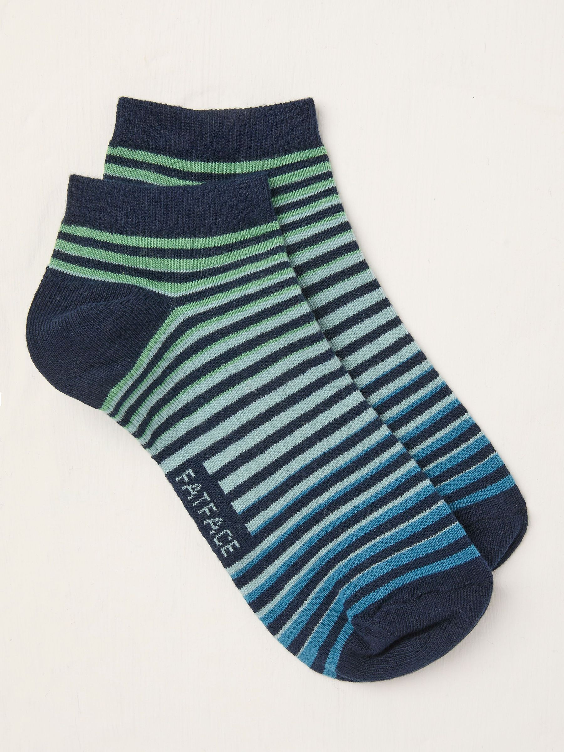Blue Stripe Trainer Socks (AL0426) | $10