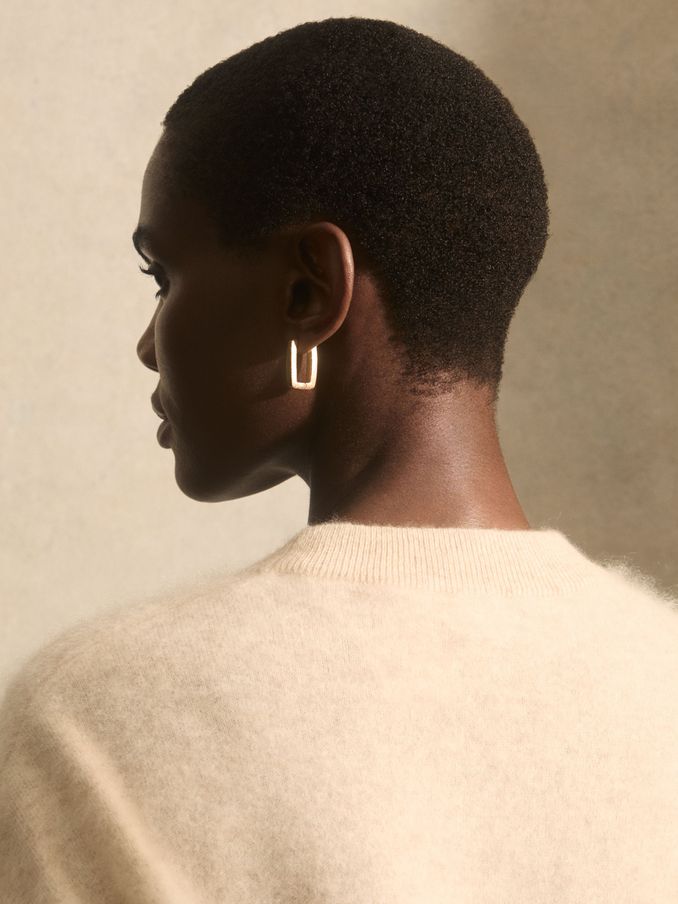 Geometric Hoop Earrings in Gold Tone (AL1149) | HK$730