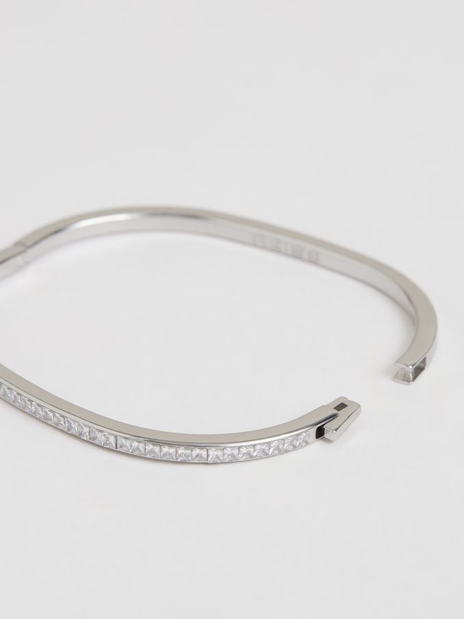 Hinged Crystal Cuff in Silver (AL1154) | €95