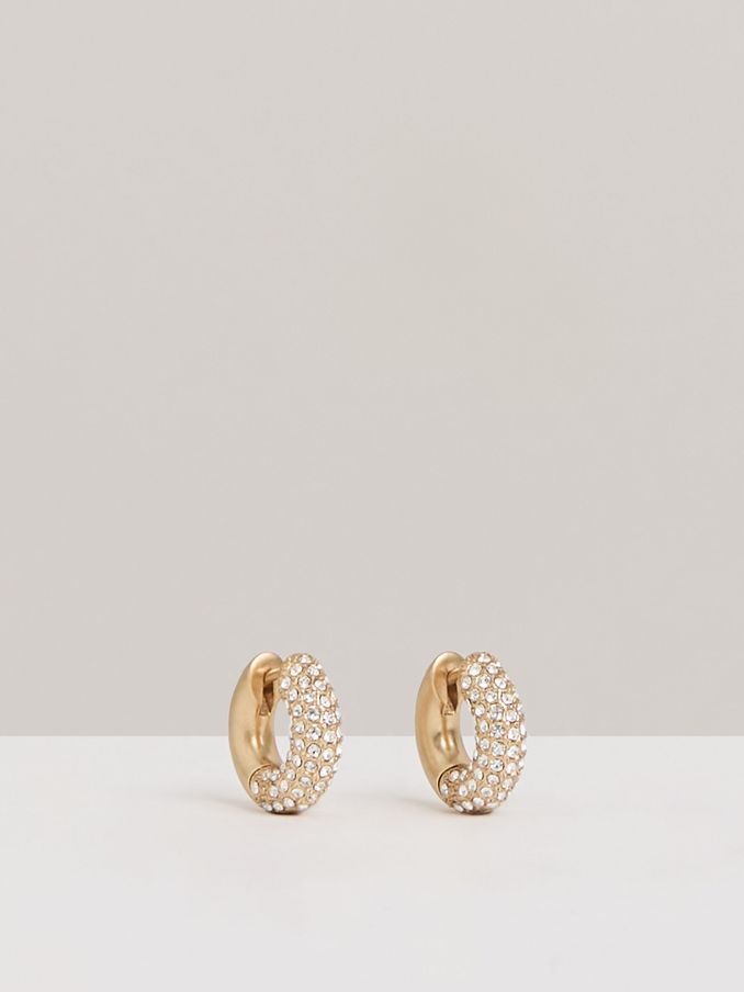 Pavé Huggie Earrings in Gold Tone (AL1159) | €33
