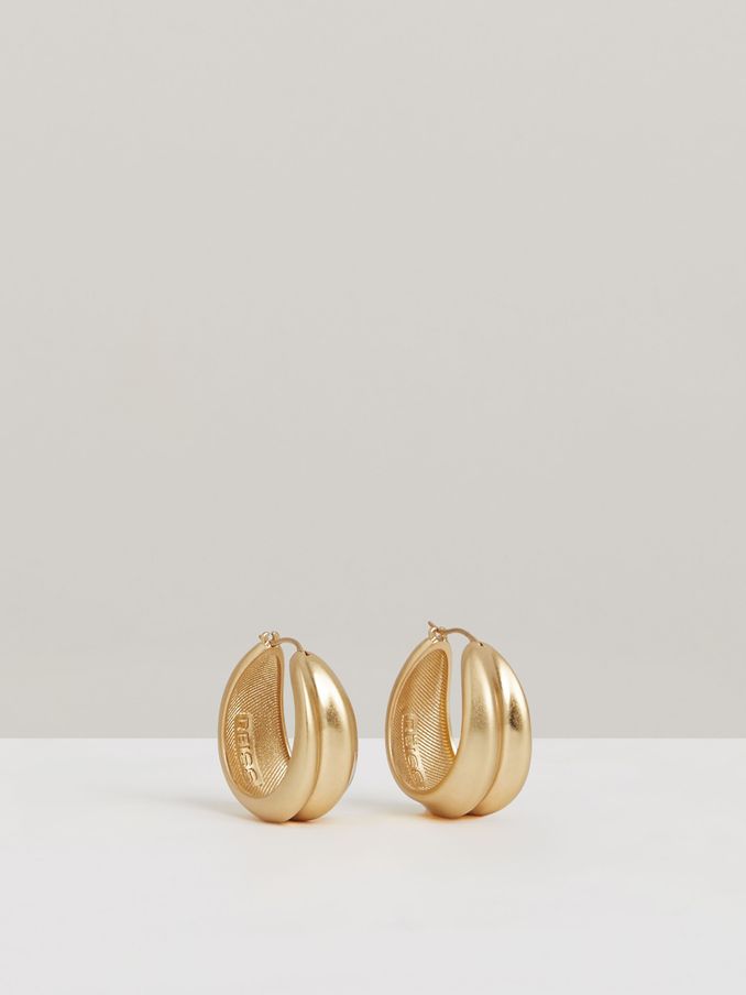 Sculptural Hoop Earrings in Gold Tone (AL1165) | HK$730
