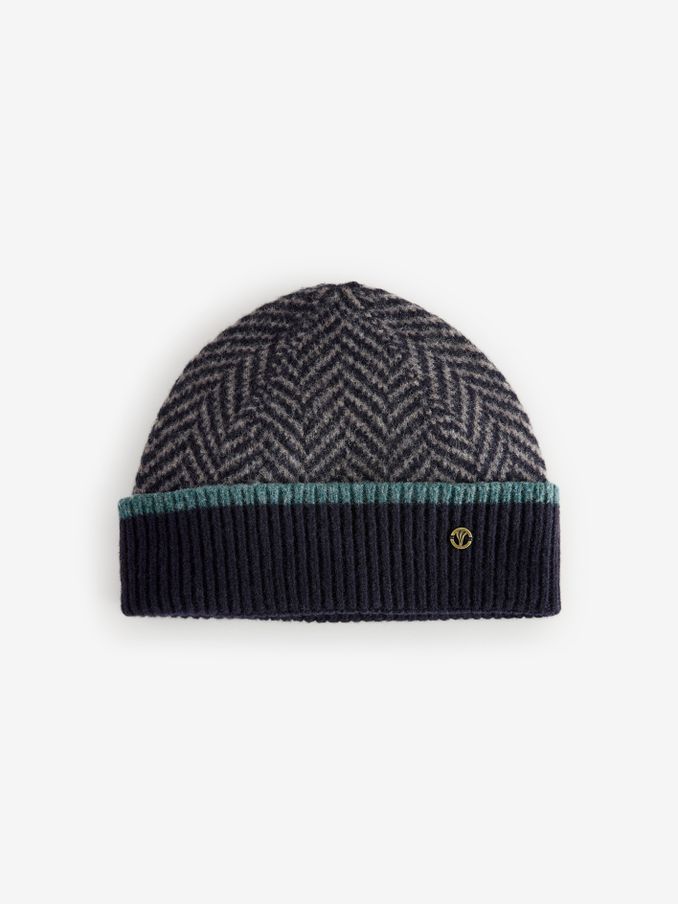 Blue Lambswool Beanie Hat (AL1263) | €26