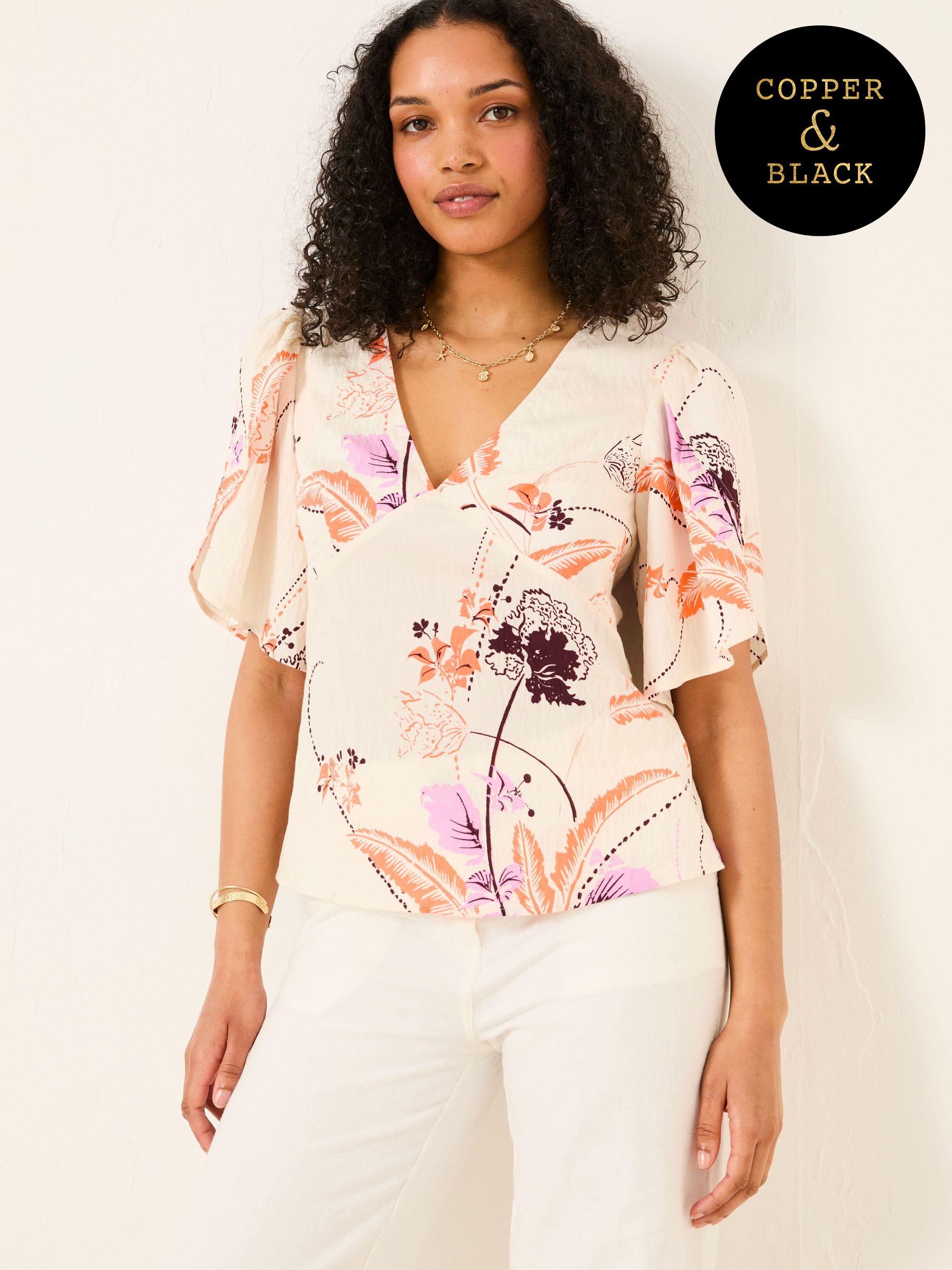 Isla Ivory Flute Sleeve Top (AL1857) | €64.50