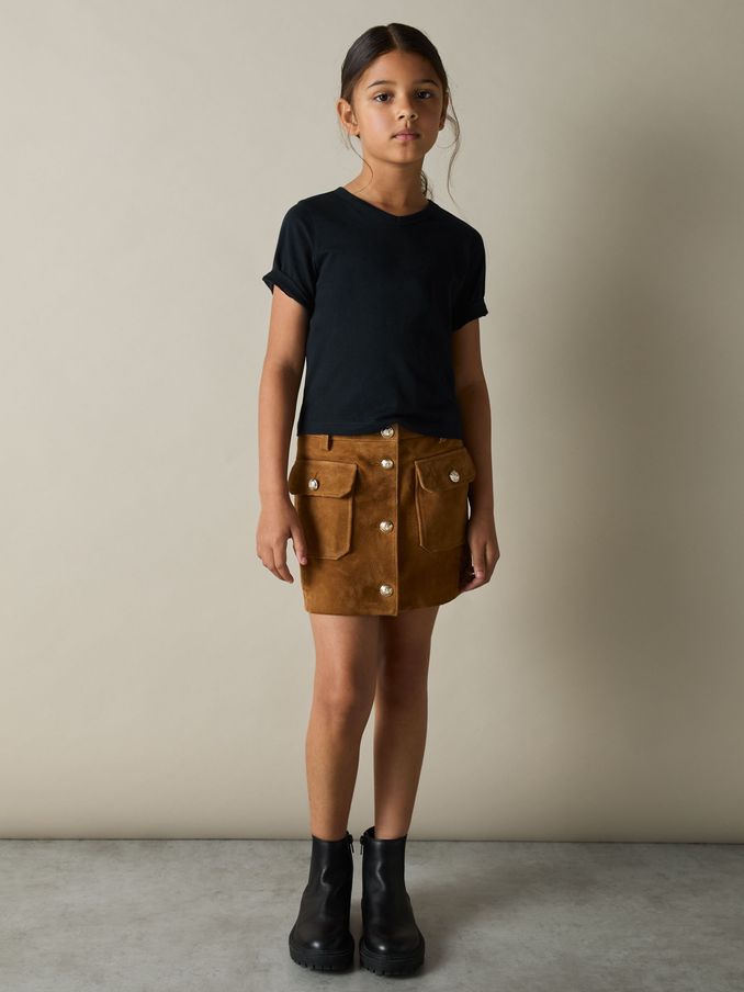4-9 yrs Cotton-Blend V-Neck T-Shirt in Navy (AL4523) | €7