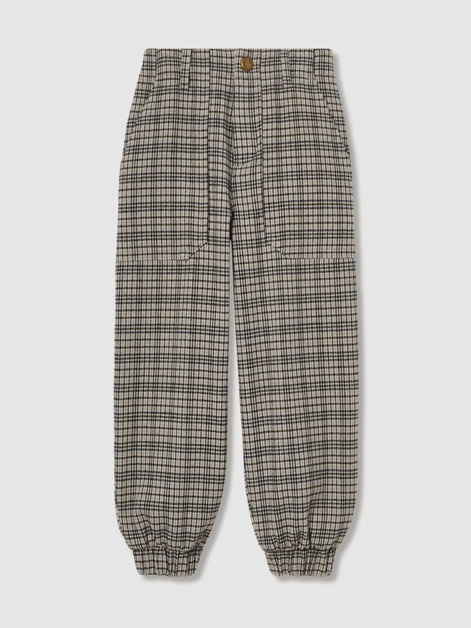 Pantalon de survêtement tissé à carreaux 13-14 ans, gris (AL5272) | 35 €