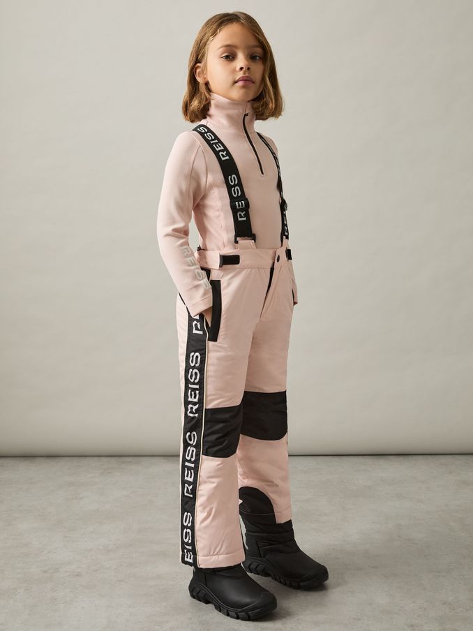 4-9 yrs Logo-Tape Padded Ski Salopettes in Pink (AL6659) | US$110