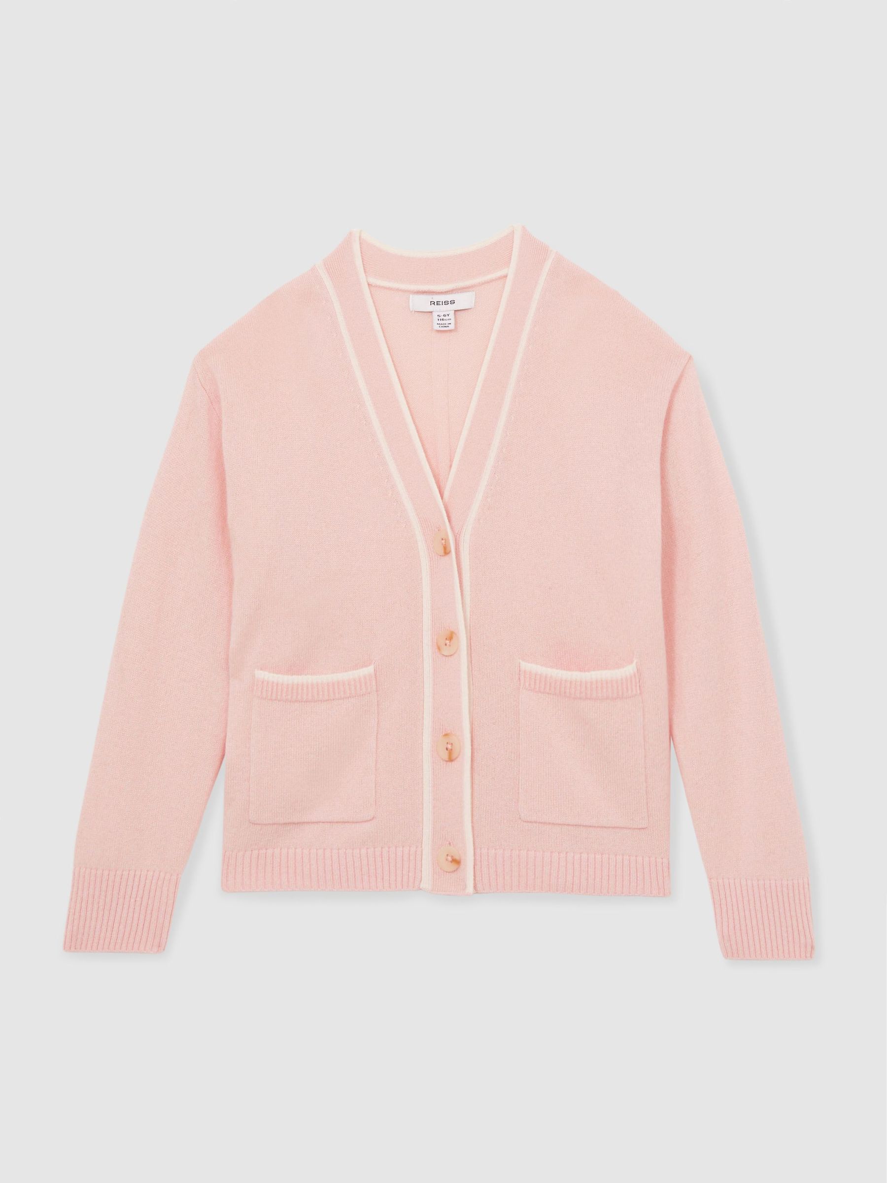 Wool-Blend Stripe-Detail Cardigan With Cashmere in Pink (AL6661) | €60