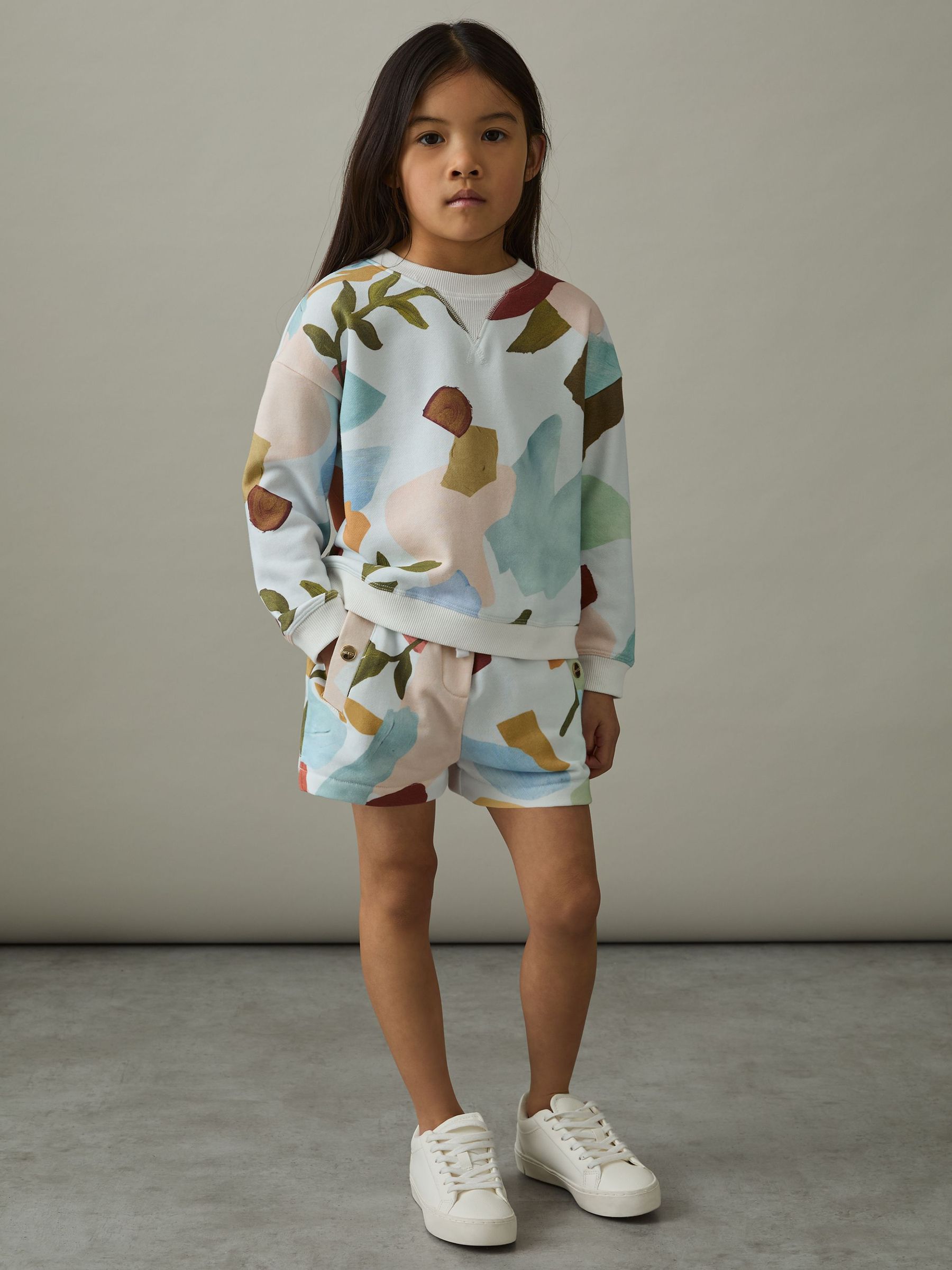 4-9 yrs Abstract-Print Sweatshirt And Shorts Set in Multi (AL6674) | CHF 85