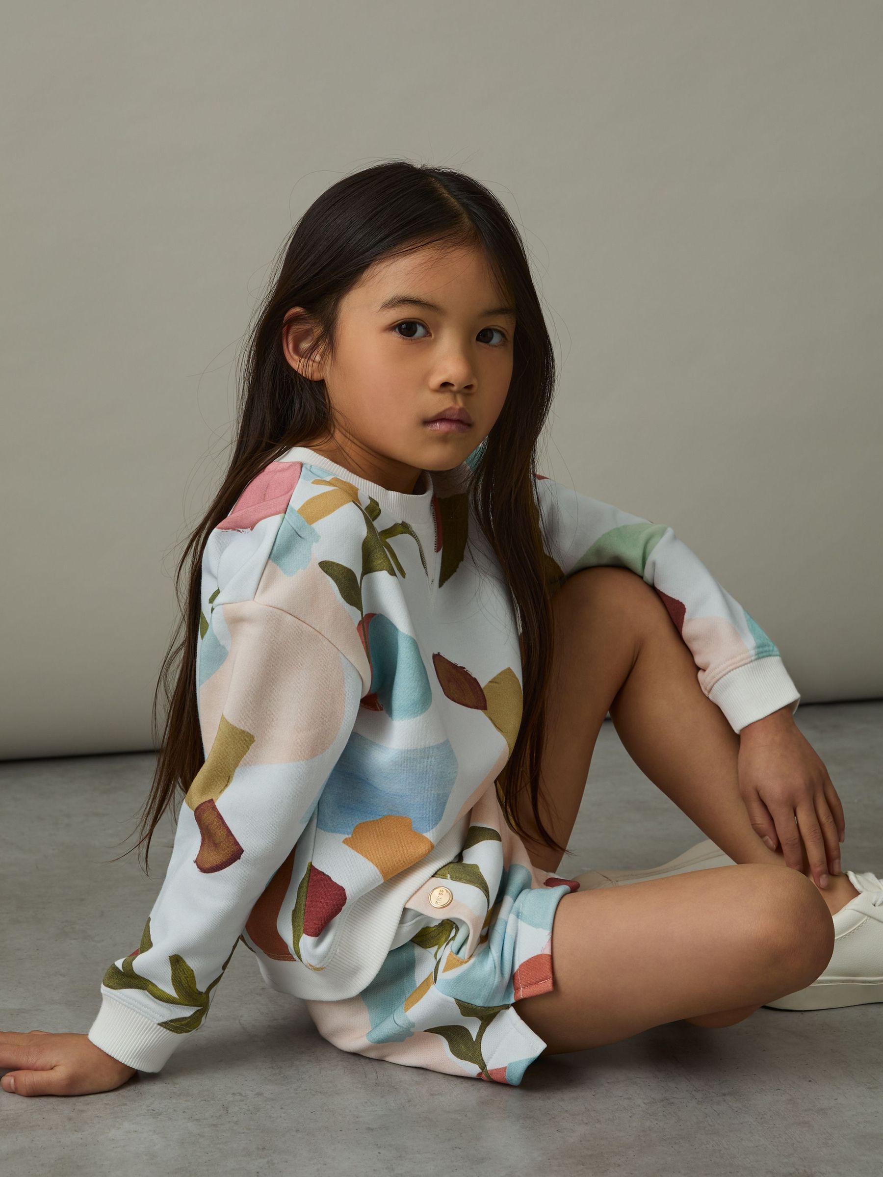 9-13 yrs Abstract-Print Sweatshirt And Shorts Set in Multi (AL6682) | €90