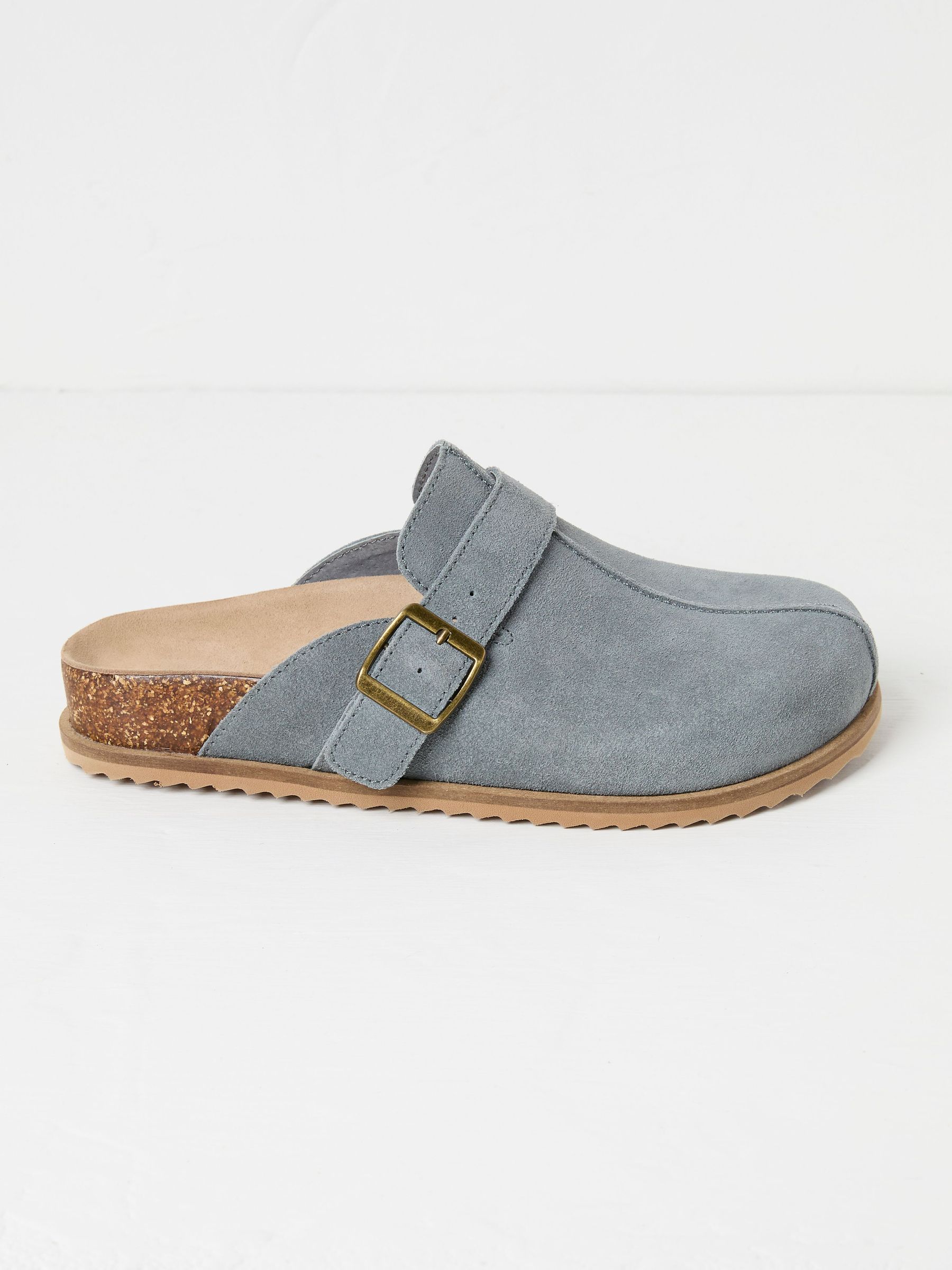 Elda Blue Suede Clogs (AL7348) | $70
