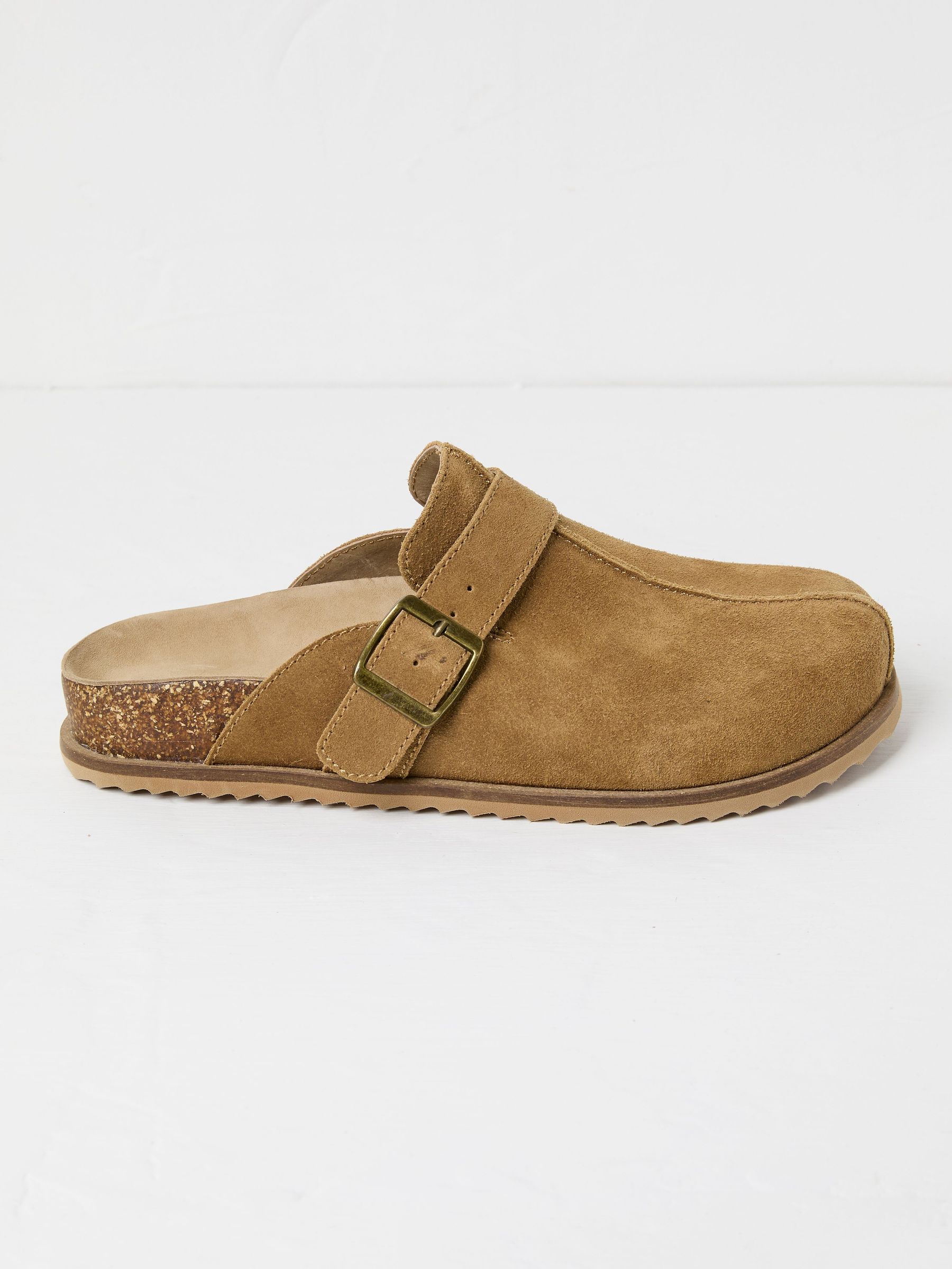 Elda Tan Brown Suede Clogs (AL7349) | €59