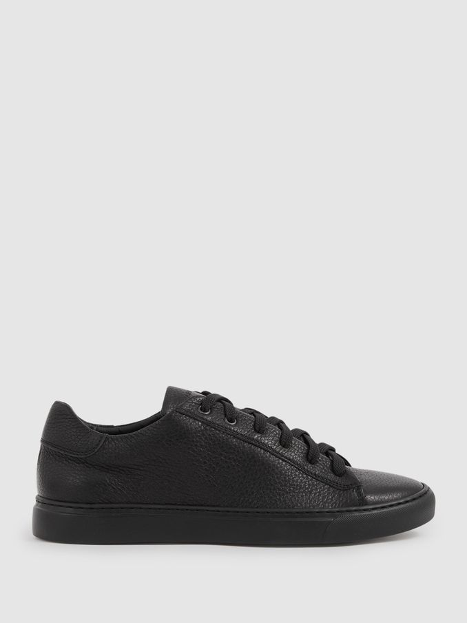 Harrys London Deerskin Lace-Up Trainers in Black (AL7350) | US$328