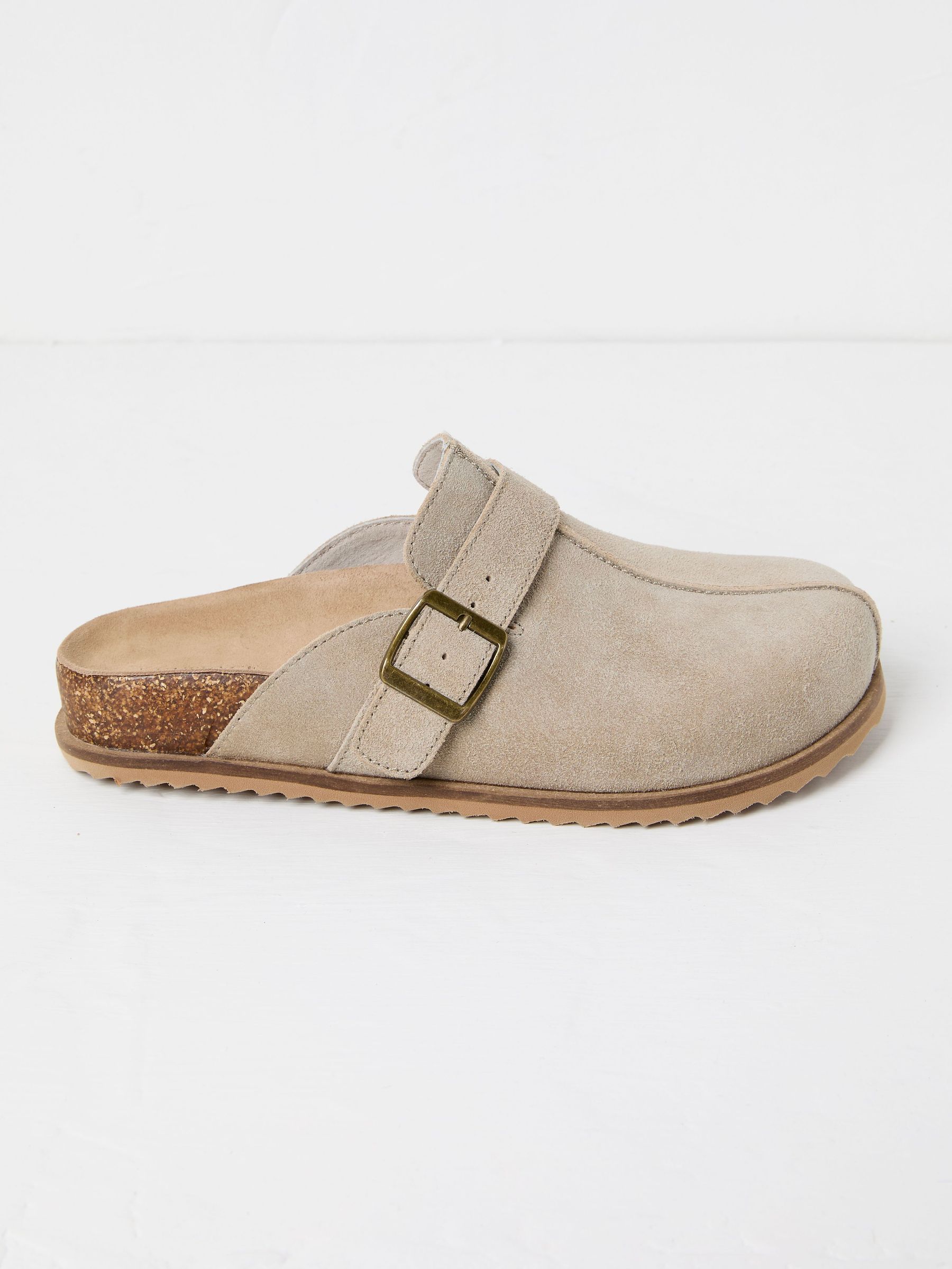 Elda Stone Suede Clogs (AL7352) | $70