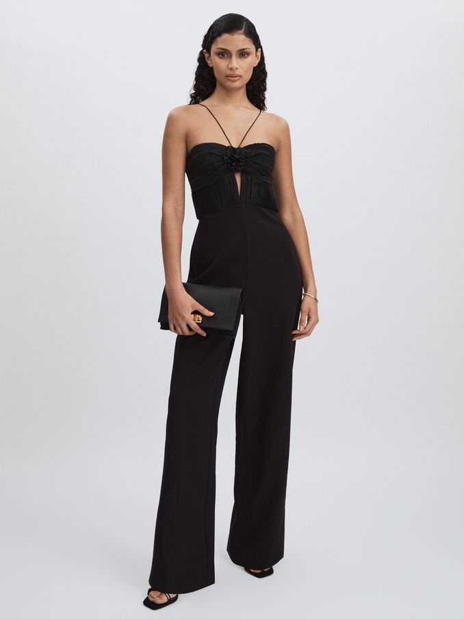 Amur Cady Rosette Jumpsuit in Black (AL7793) | $1,160