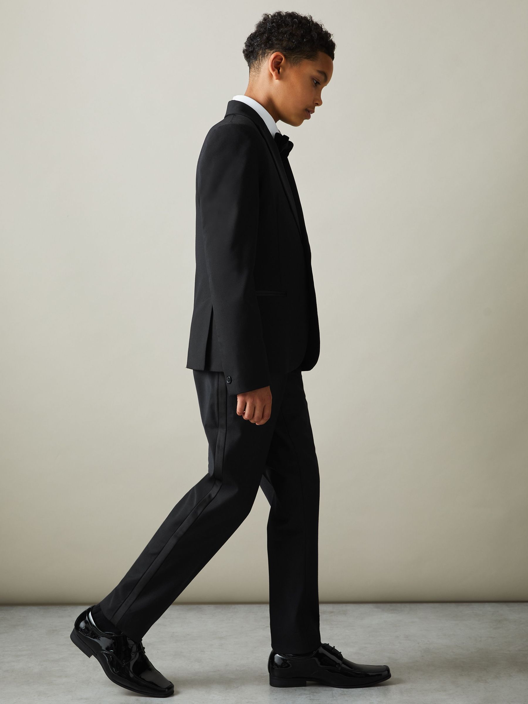 3-9 yrs Wool-Blend Tuxedo-Stripe Trousers in Black (AL7800) | US$60