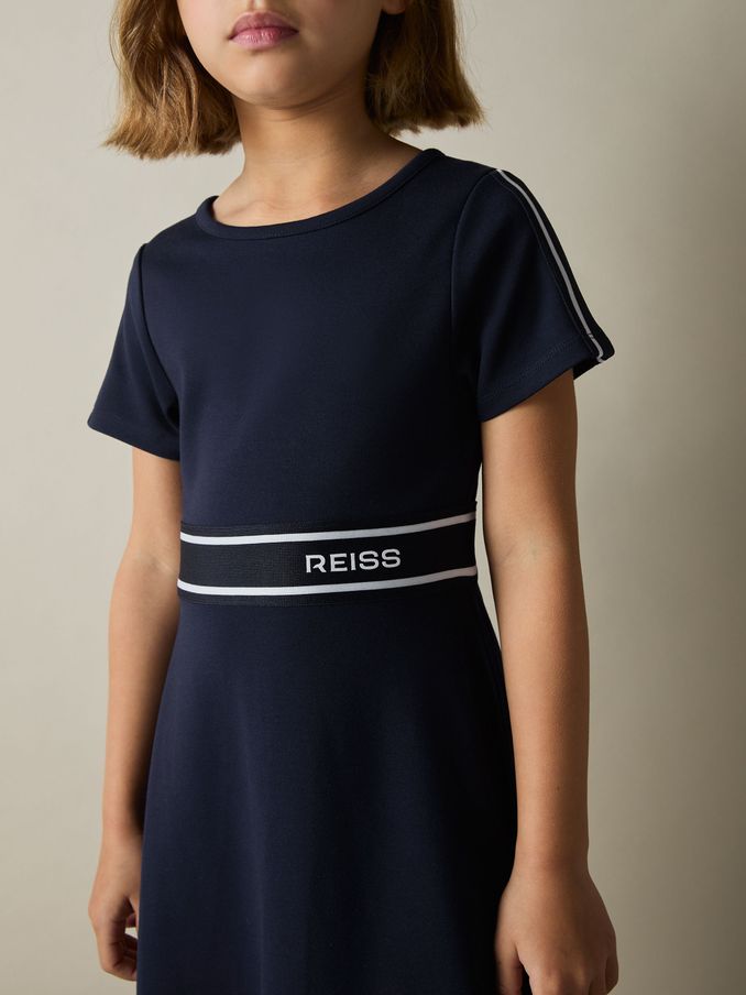 9-13 yrs Interlock-Jersey Logo-Waistband Dress in Navy (AL7811) | €70