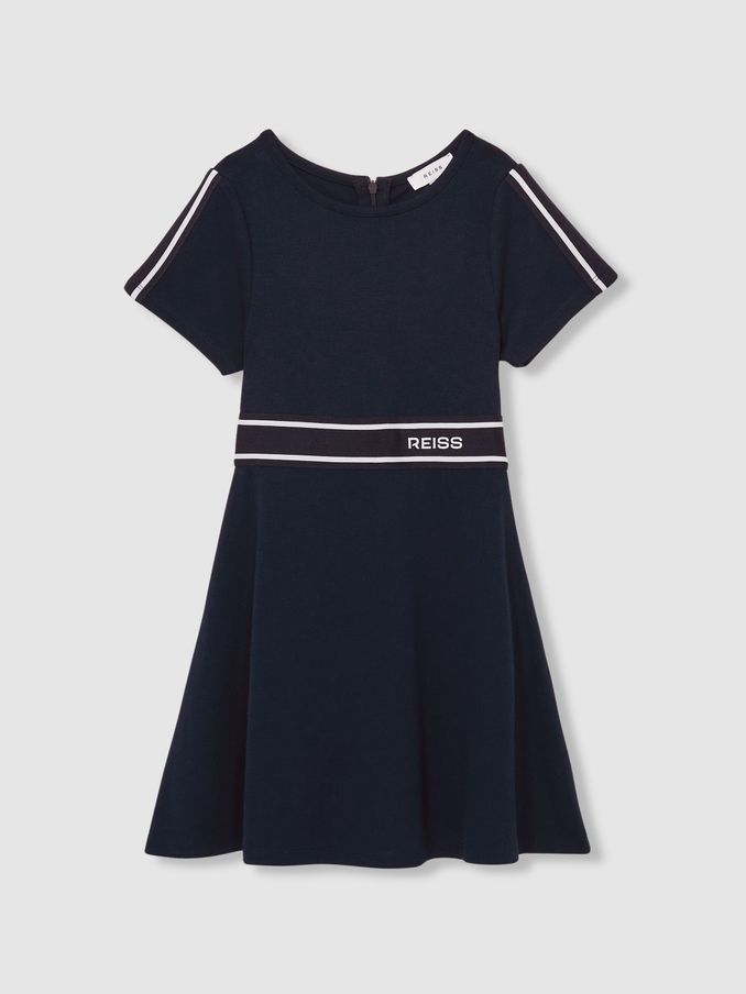 13-14 yrs Interlock-Jersey Logo-Waistband Dress in Navy (AL7817) | €75