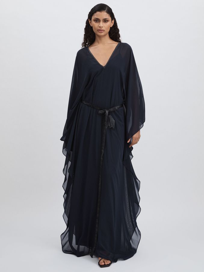 Halston Bell Sleeve Maxi Dress in Dark Navy (AL7822) | 2,828 SAR