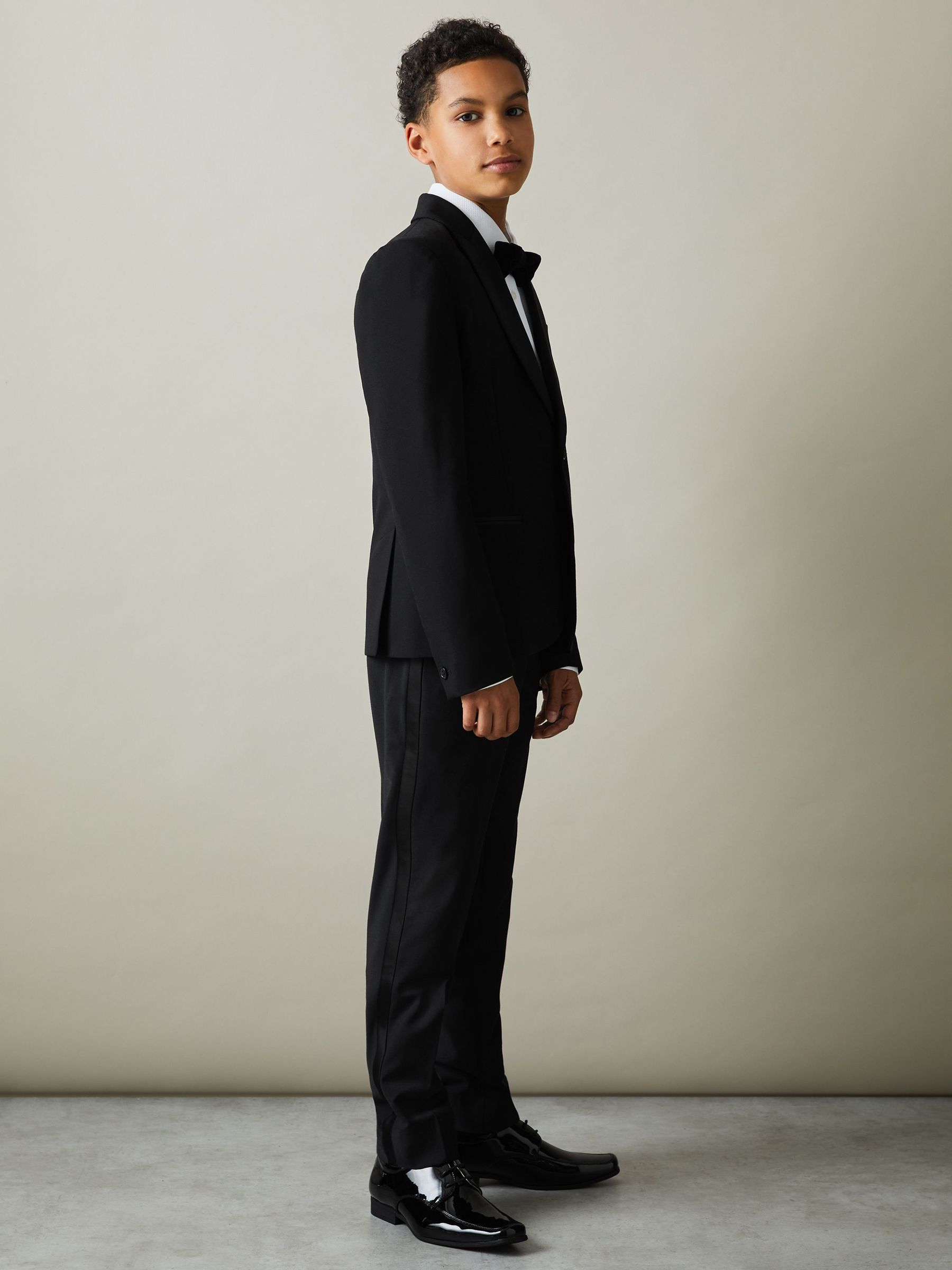 Wool-Blend Single-Breasted Tuxedo Jacket in Black (AL7834) | CHF 130