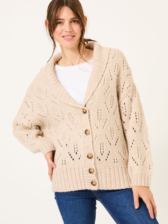 Natural Sylvie Knitted Cardigan (AL9817) | €39