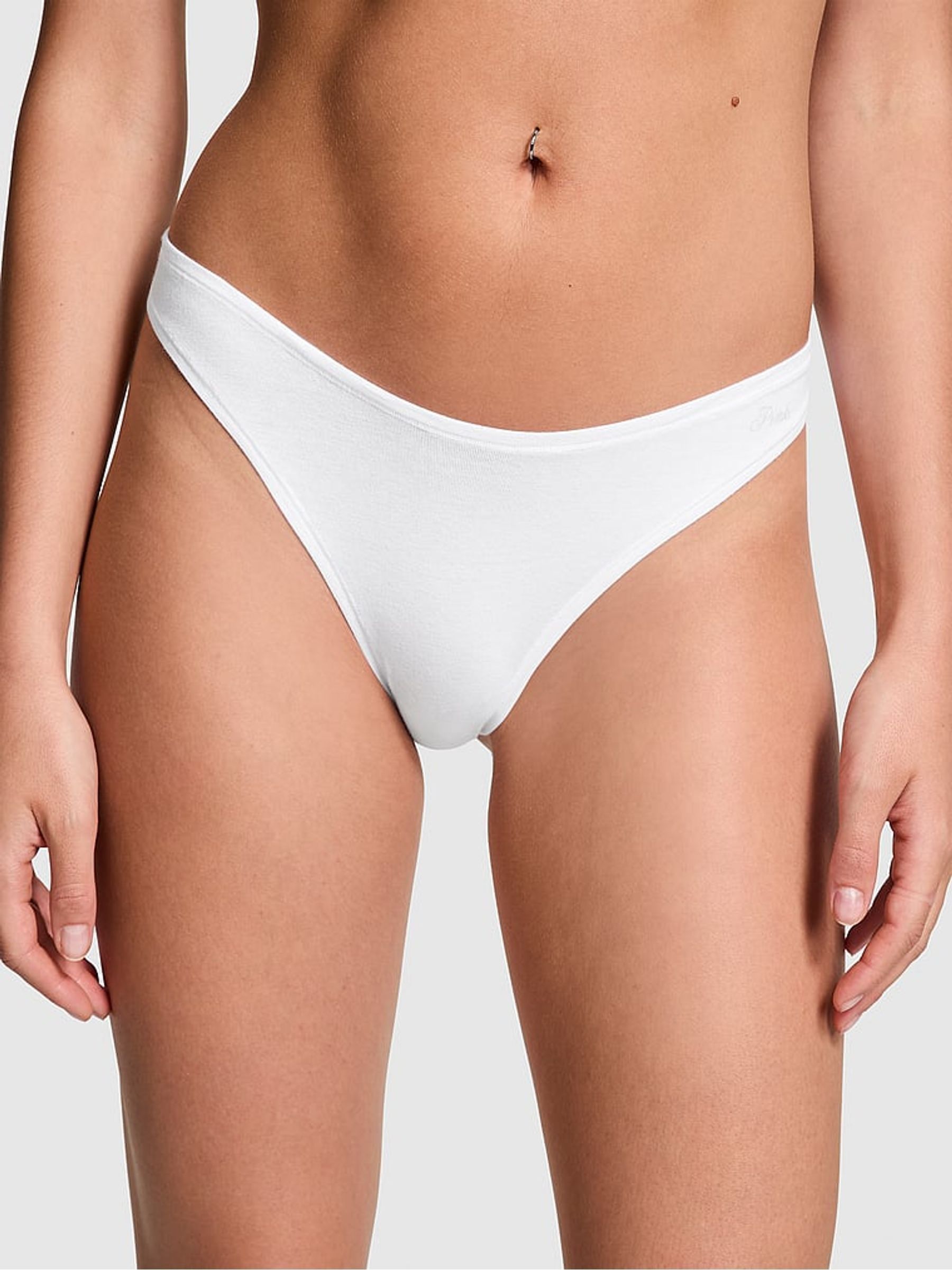 White Thong Cotton Knickers (AM0899) | €10.50