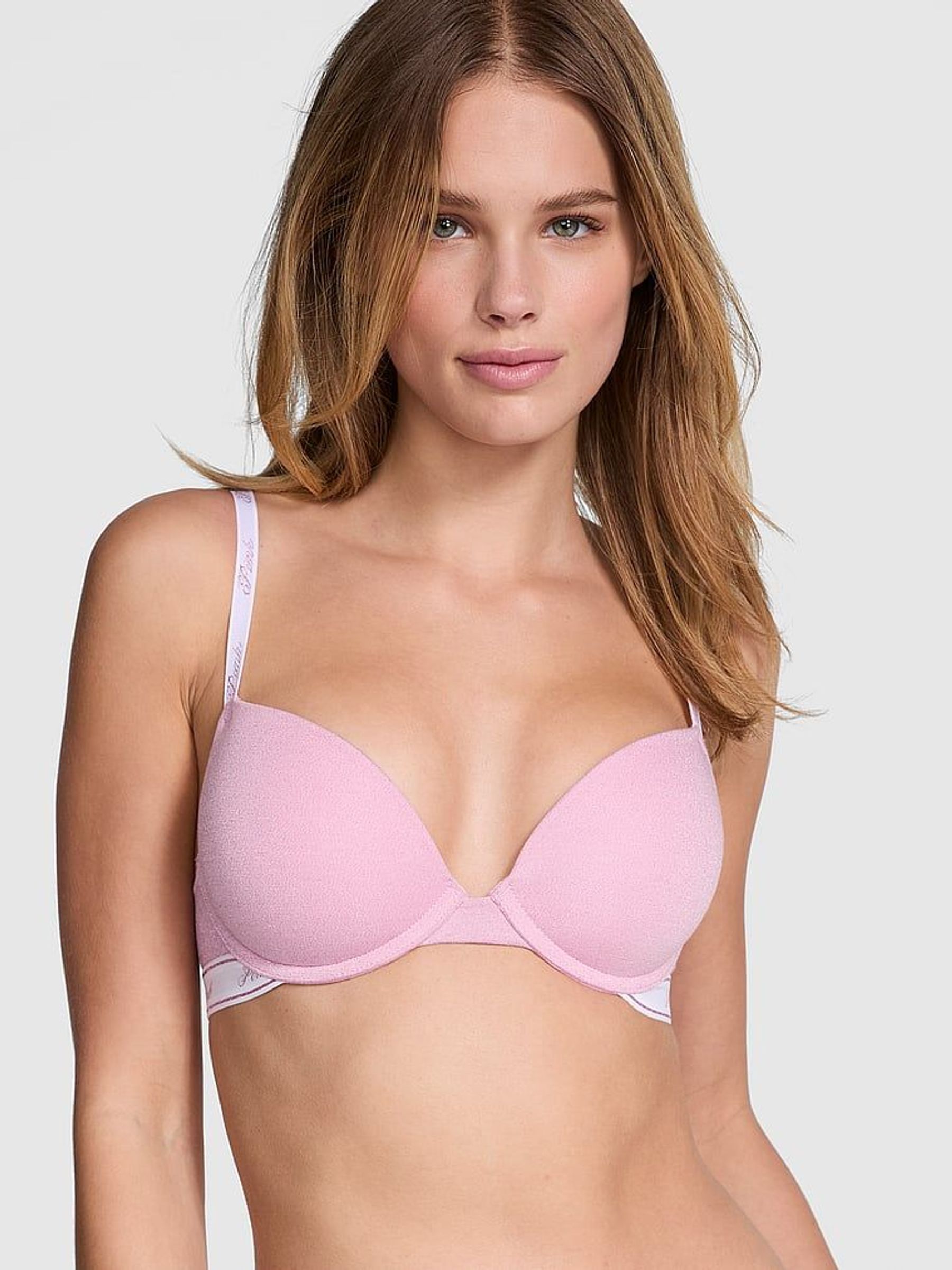 Petal Pink Shine Super Push Up Cotton Logo Bra (AM0900) | €33